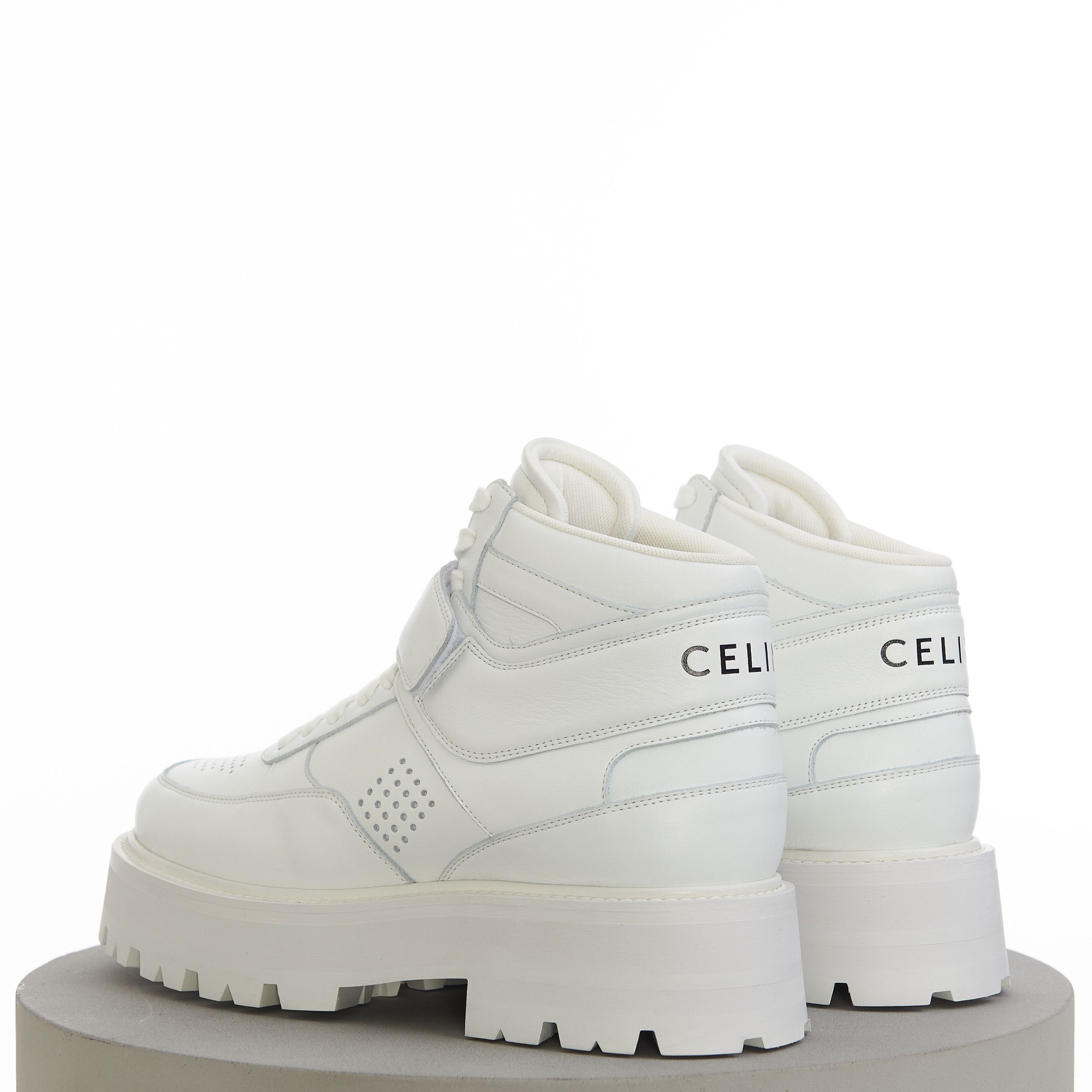 Celine Bulky Trainer High Sneaker With Velcro In White Calfskin Size US 11 / EU 44 - 7 Thumbnail