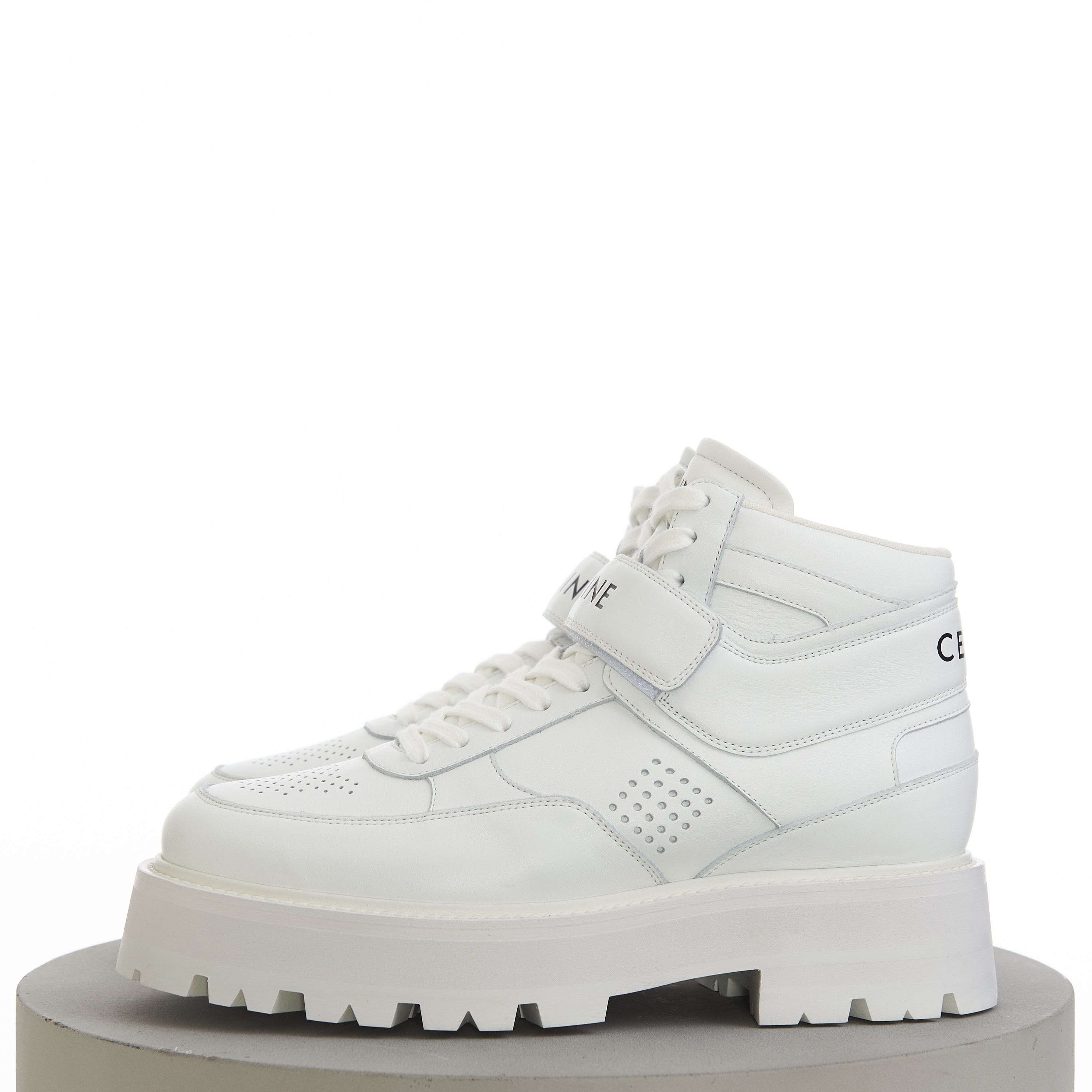 Celine Bulky Trainer High Sneaker With Velcro In White Calfskin Size US 11 / EU 44 - 6 Thumbnail