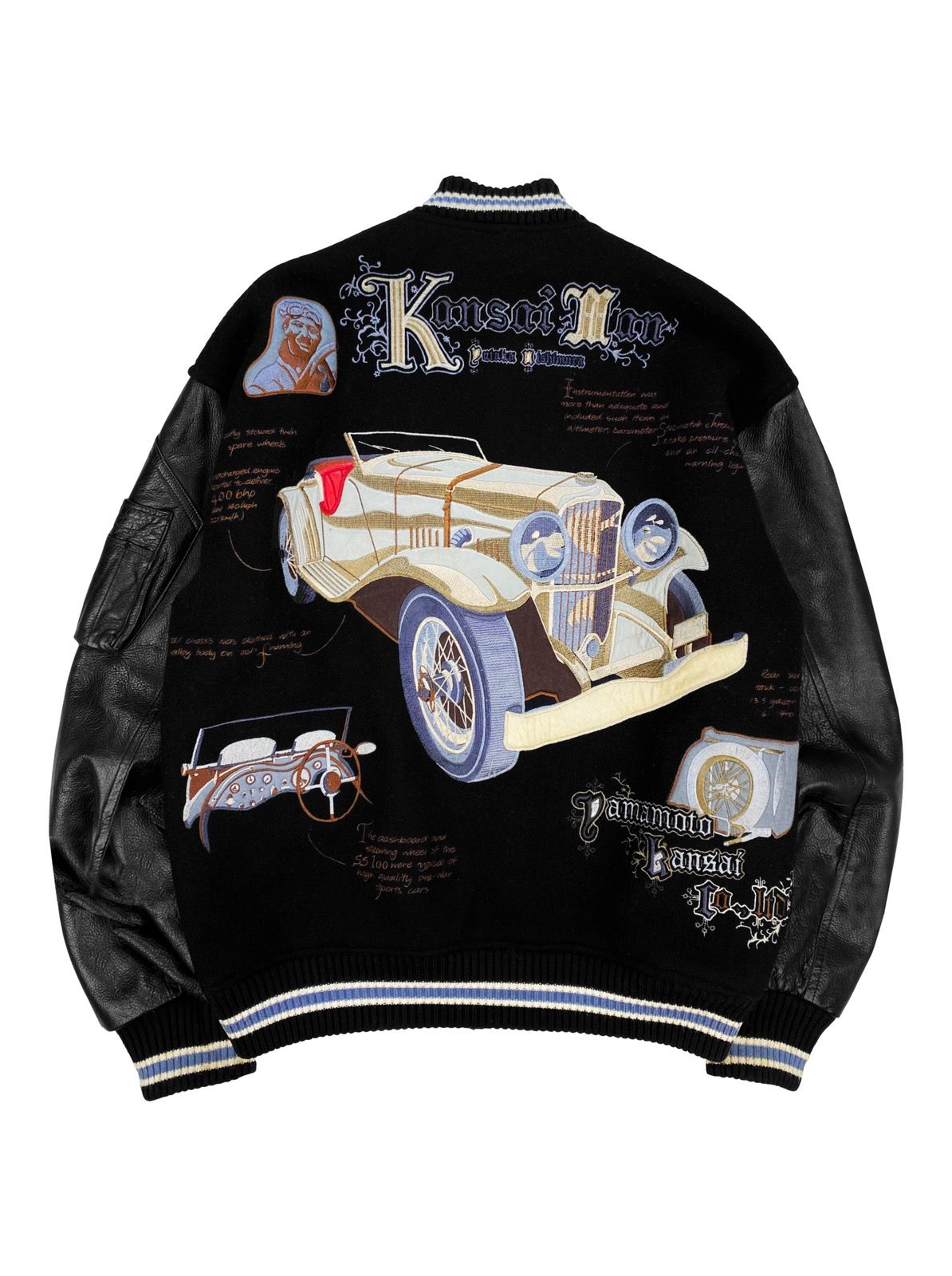 Kansai Yamamoto 90s Kansai Yamamoto SS100 Leather Embroidered Varsity Jacket Size US L / EU 52-54 / 3 - 1 Preview
