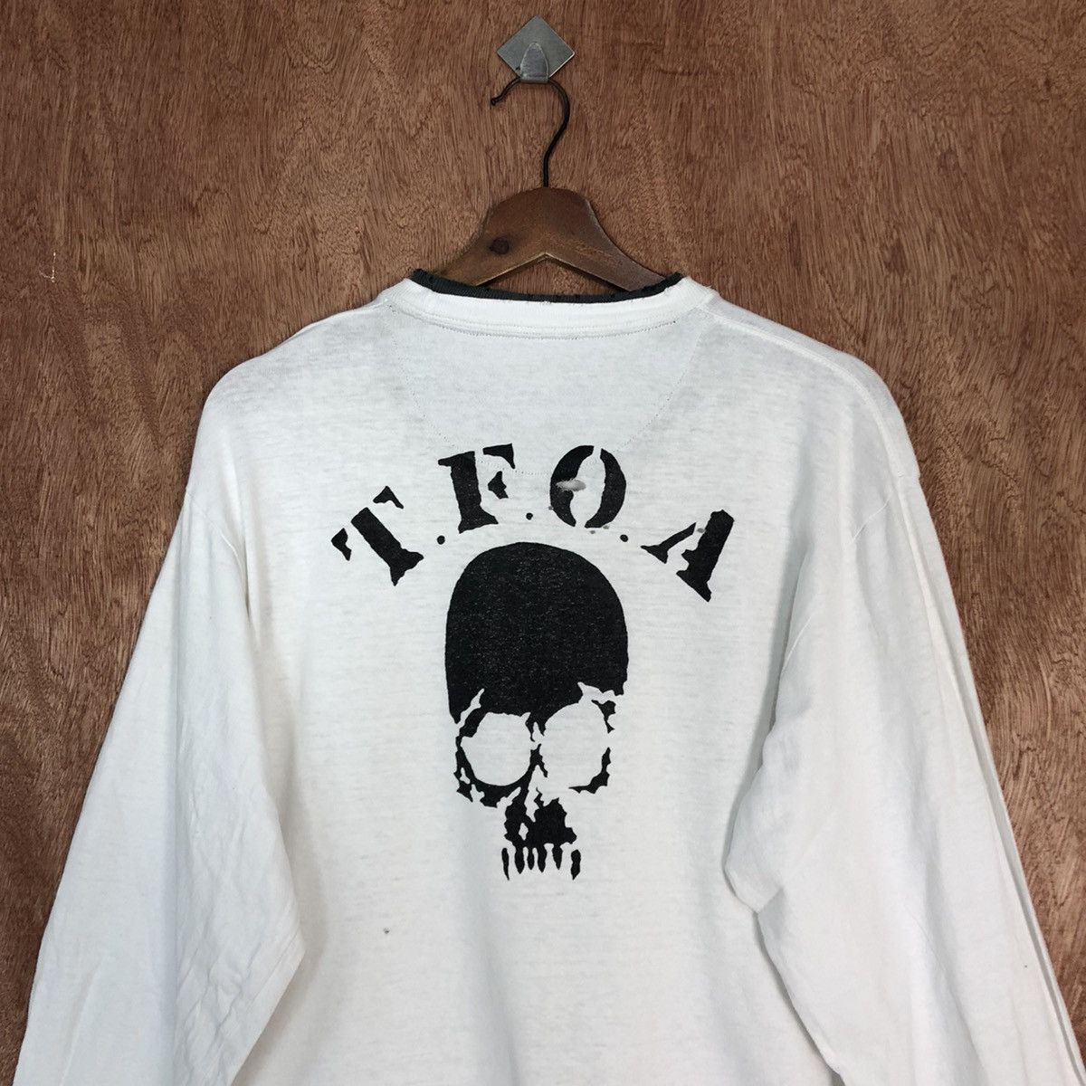Japanese Brand DLL Oshkosh skull japan White Sweatshirt #c860 Size US M / EU 48-50 / 2 - 2 Thumbnail