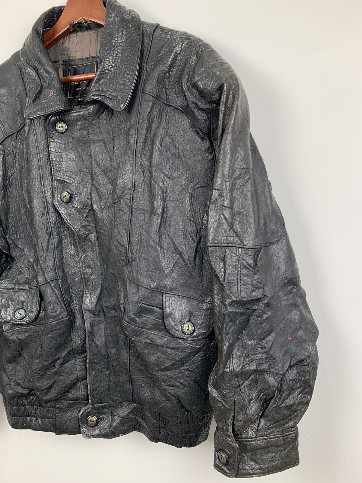 Other SUBURBAN Zipper Button Multipocket Bike Ride Leather Jacket Size US M / EU 48-50 / 2 - 6 Thumbnail