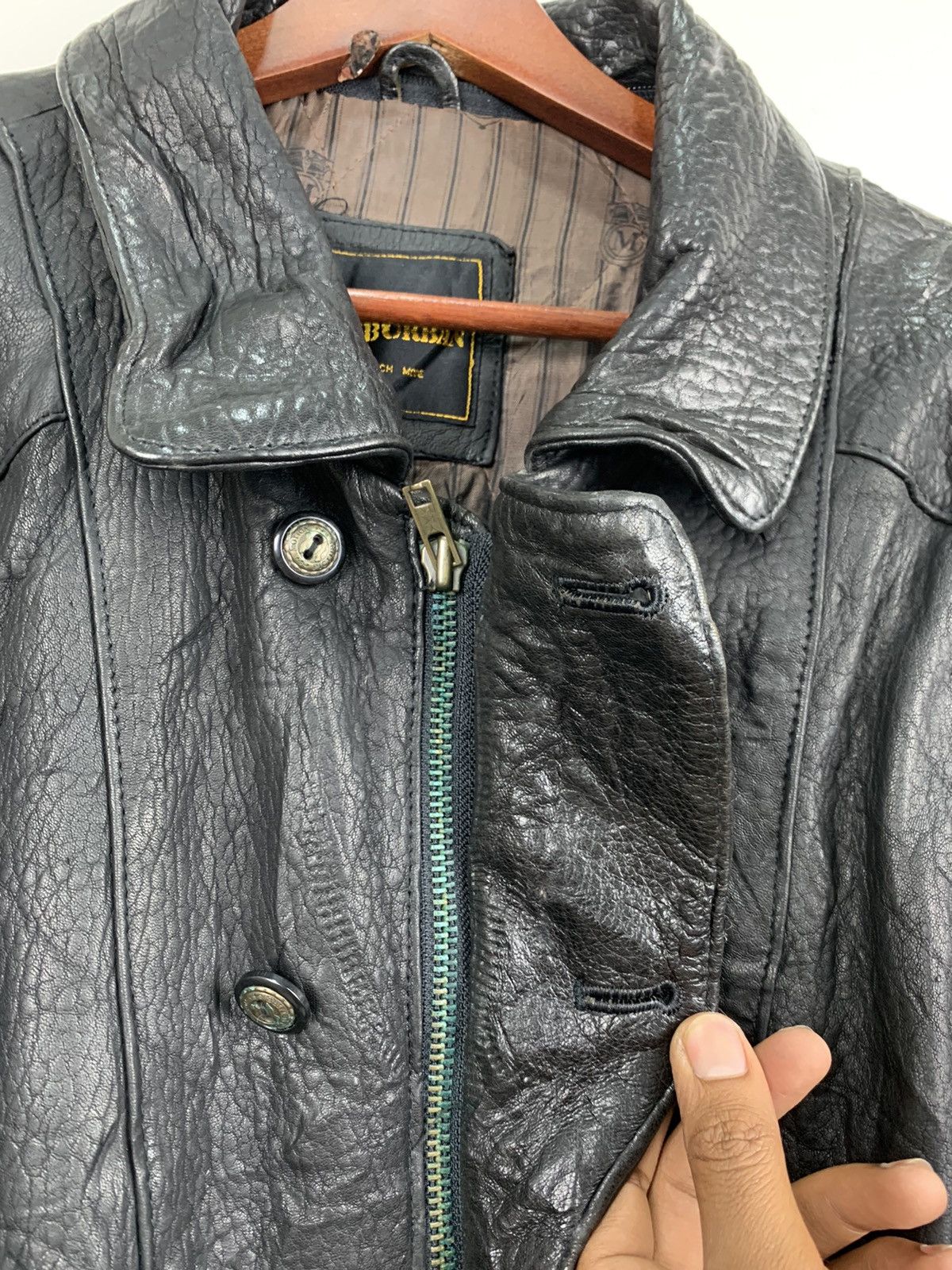 Other SUBURBAN Zipper Button Multipocket Bike Ride Leather Jacket Size US M / EU 48-50 / 2 - 8 Thumbnail