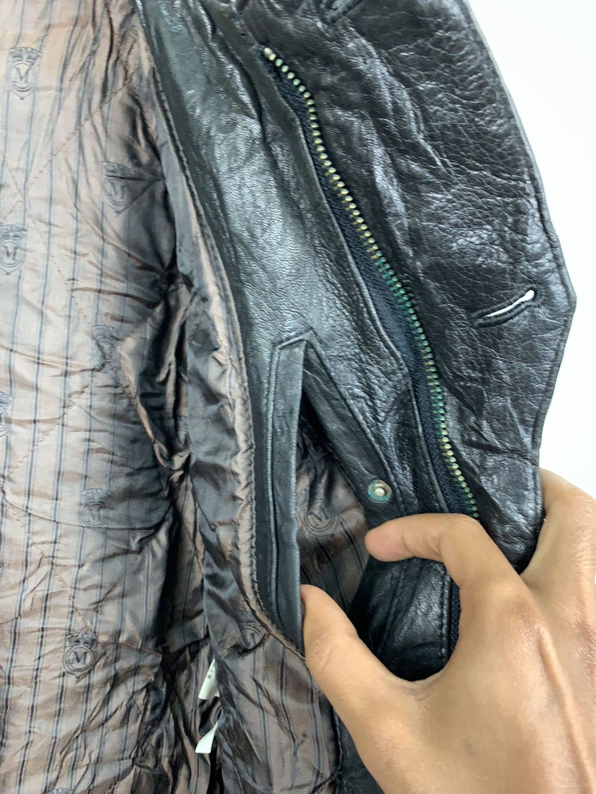 Other SUBURBAN Zipper Button Multipocket Bike Ride Leather Jacket Size US M / EU 48-50 / 2 - 13 Thumbnail