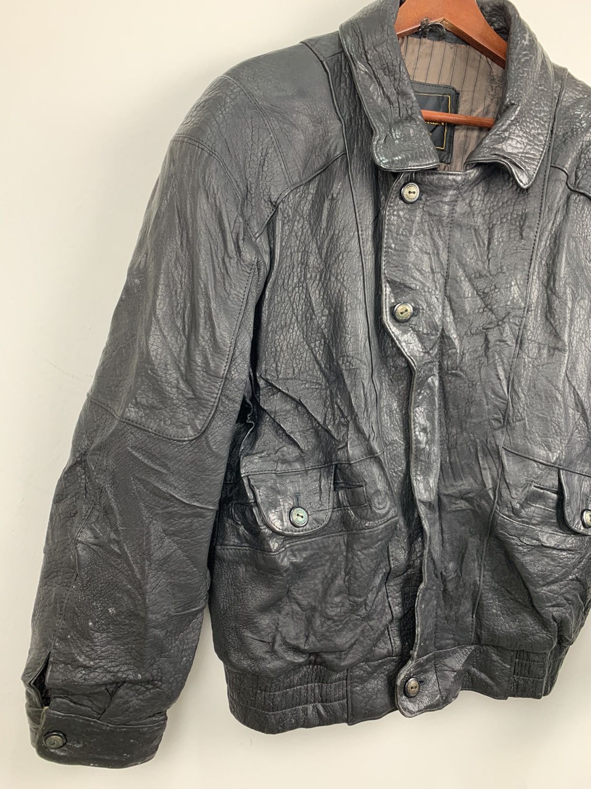 Other SUBURBAN Zipper Button Multipocket Bike Ride Leather Jacket Size US M / EU 48-50 / 2 - 7 Thumbnail