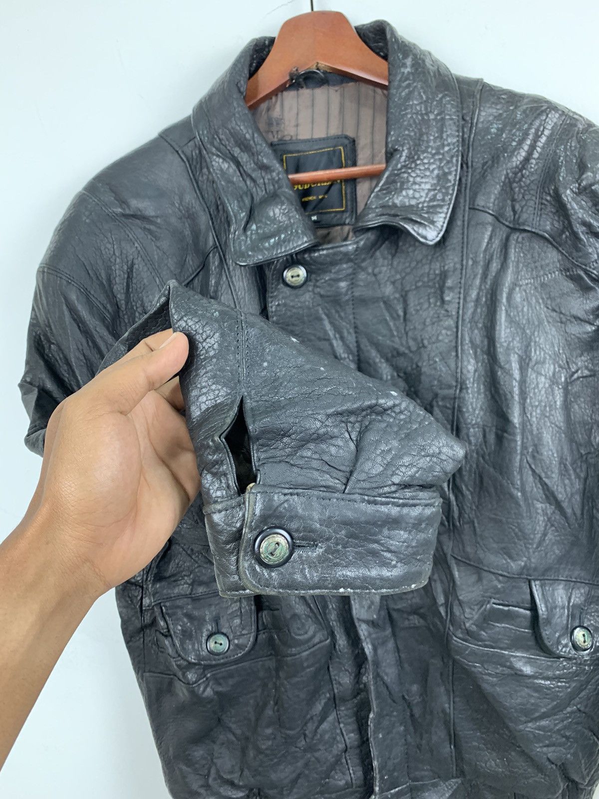 Other SUBURBAN Zipper Button Multipocket Bike Ride Leather Jacket Size US M / EU 48-50 / 2 - 5 Thumbnail