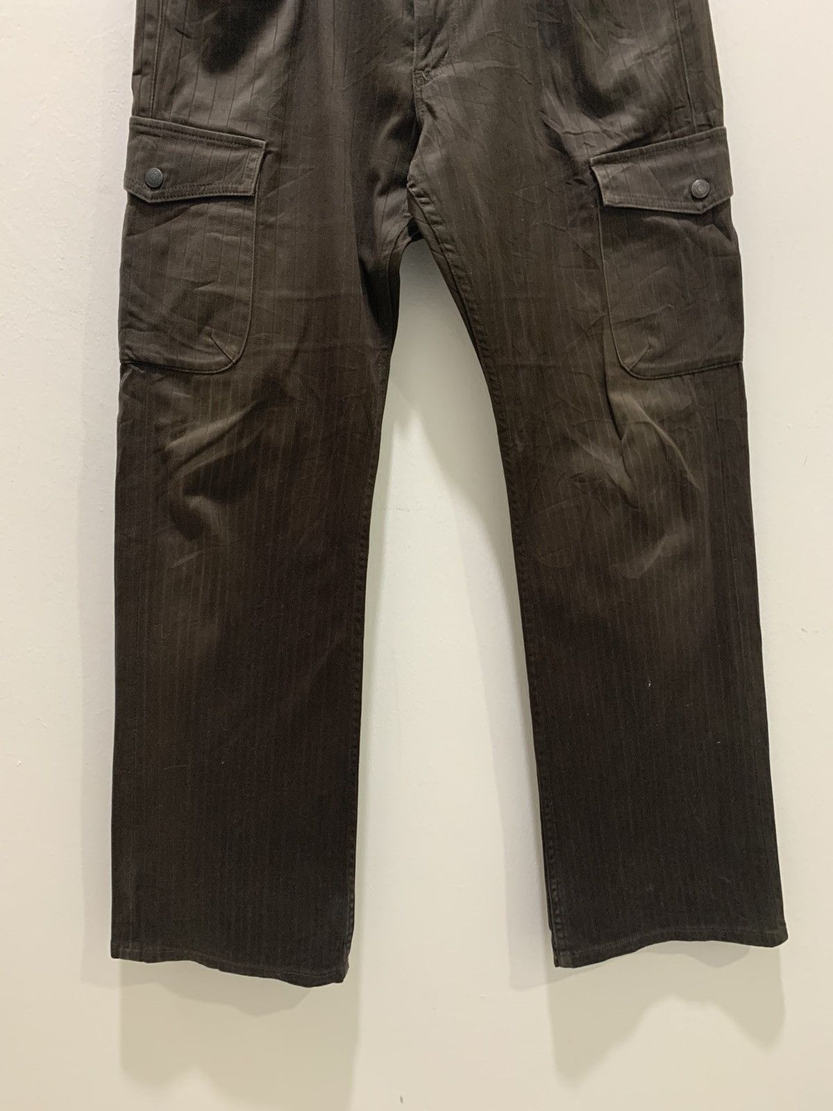 BIGI × Japanese Brand × OVER THE STRiPES MENS BIGI Hickory Stripe Multipocket Tactical Cargo Pant Size US 32 / EU 48 - 5 Thumbnail
