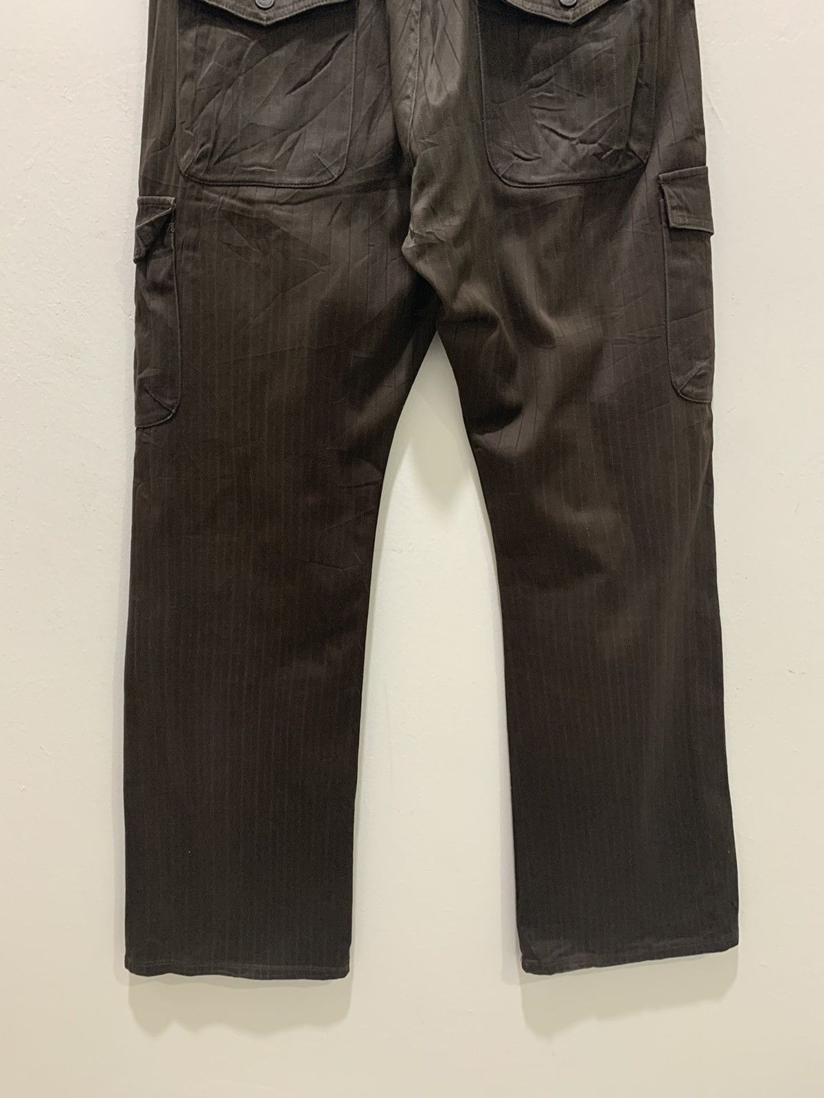 BIGI × Japanese Brand × OVER THE STRiPES MENS BIGI Hickory Stripe Multipocket Tactical Cargo Pant Size US 32 / EU 48 - 9 Thumbnail