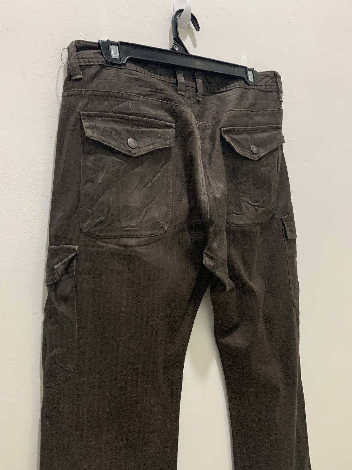 BIGI × Japanese Brand × OVER THE STRiPES MENS BIGI Hickory Stripe Multipocket Tactical Cargo Pant Size US 32 / EU 48 - 10 Thumbnail