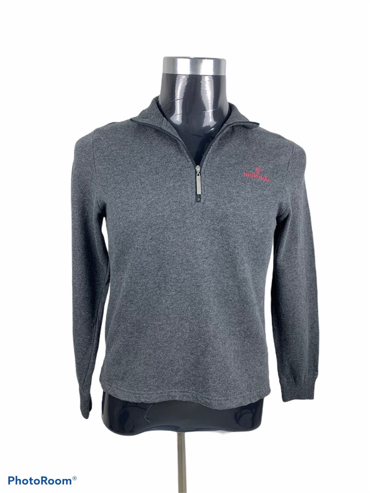 Designer × Japanese Brand RUE DE MARIE CLAIRE Grey Half Zipp Collar Fleece Sweatshirt Size S / US 4 / IT 40 - 1 Thumbnail