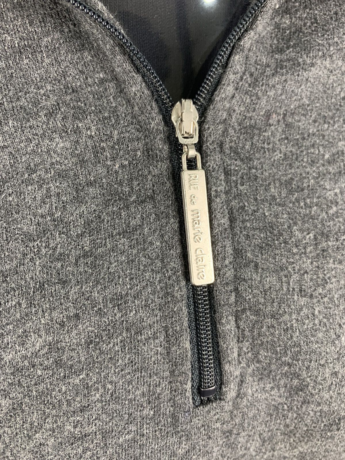 Designer × Japanese Brand RUE DE MARIE CLAIRE Grey Half Zipp Collar Fleece Sweatshirt Size S / US 4 / IT 40 - 11 Thumbnail