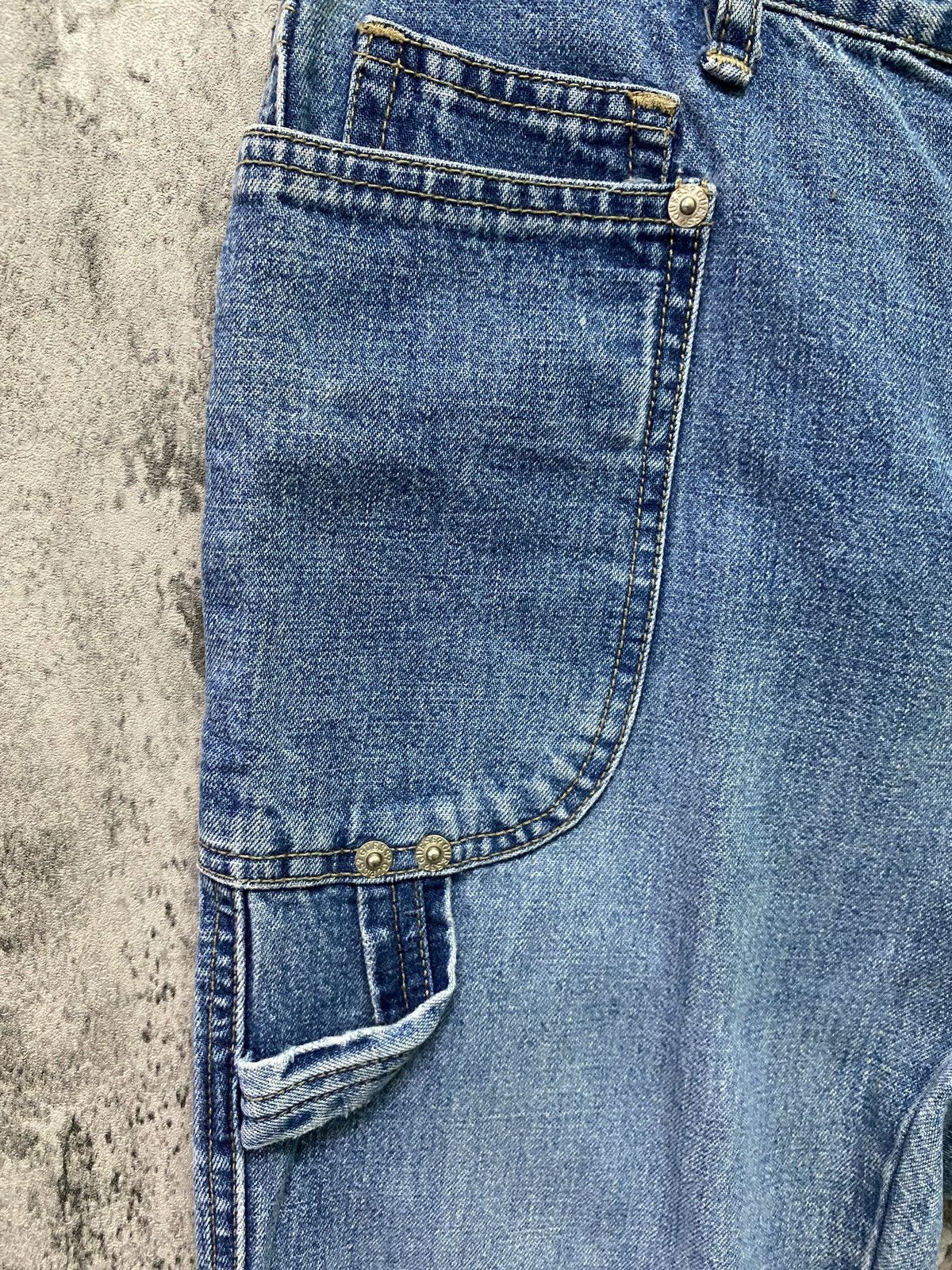 Guess × Vintage Vintage GUESS Talon Zipper Workwear Carpenter Flared Jeans Size US 27 - 10 Thumbnail