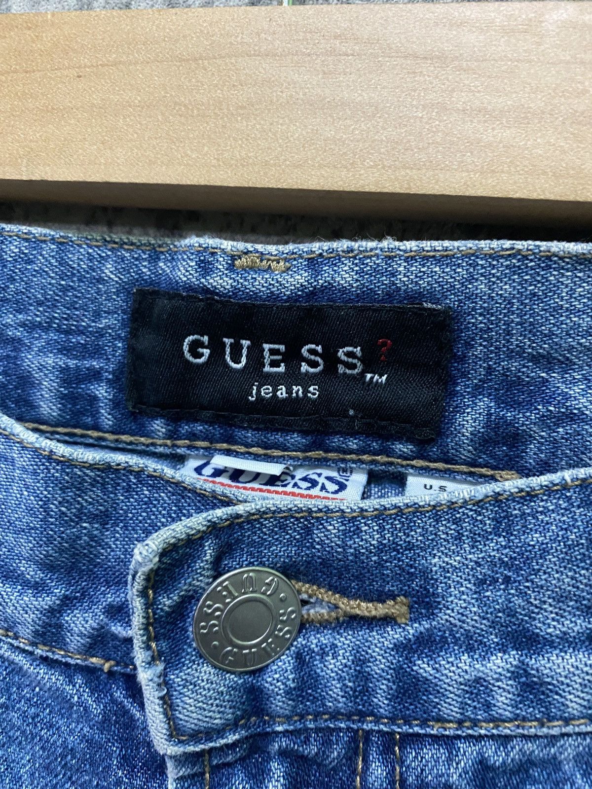 Guess × Vintage Vintage GUESS Talon Zipper Workwear Carpenter Flared Jeans Size US 27 - 11 Thumbnail
