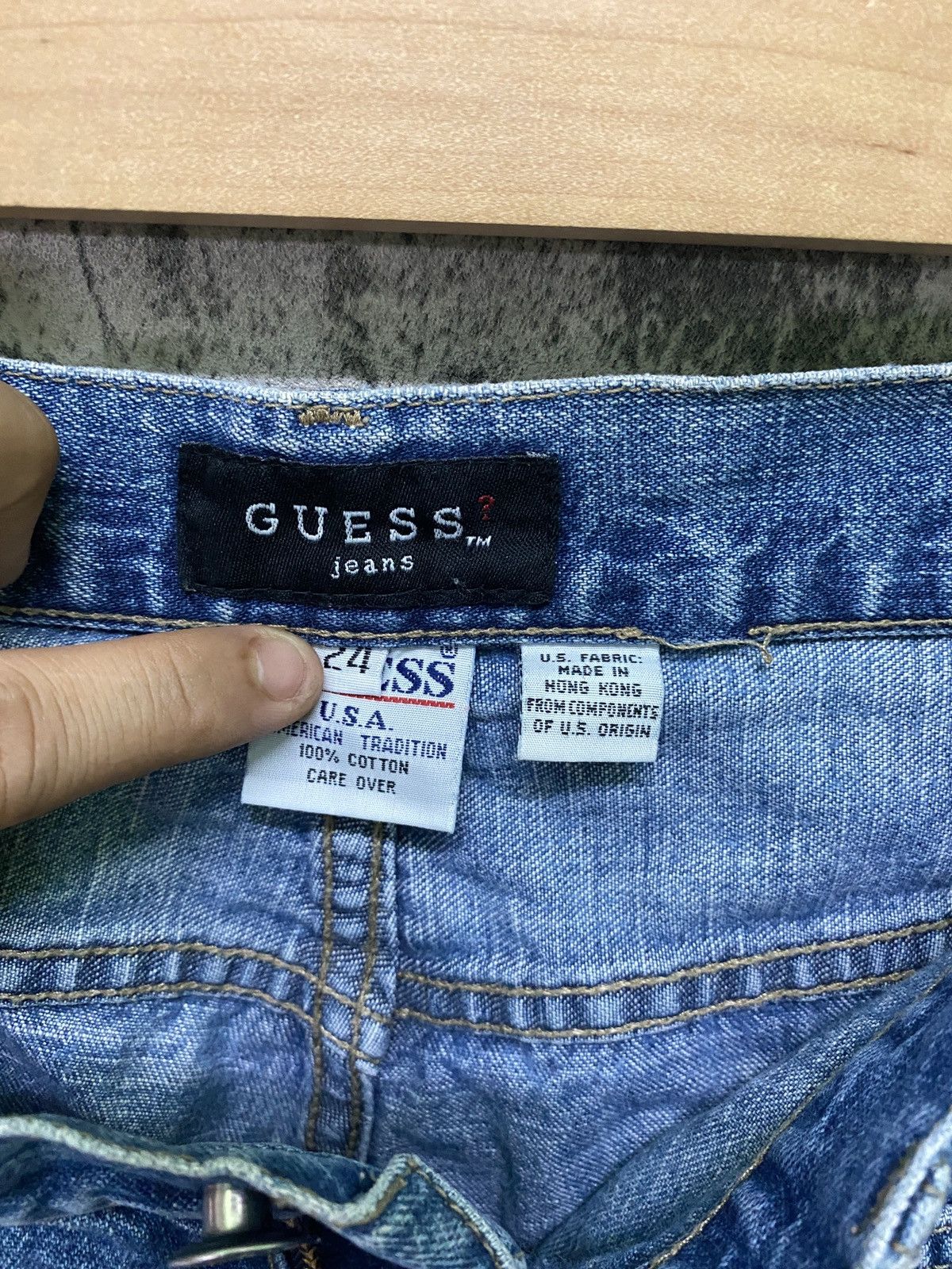 Guess × Vintage Vintage GUESS Talon Zipper Workwear Carpenter Flared Jeans Size US 27 - 19 Thumbnail