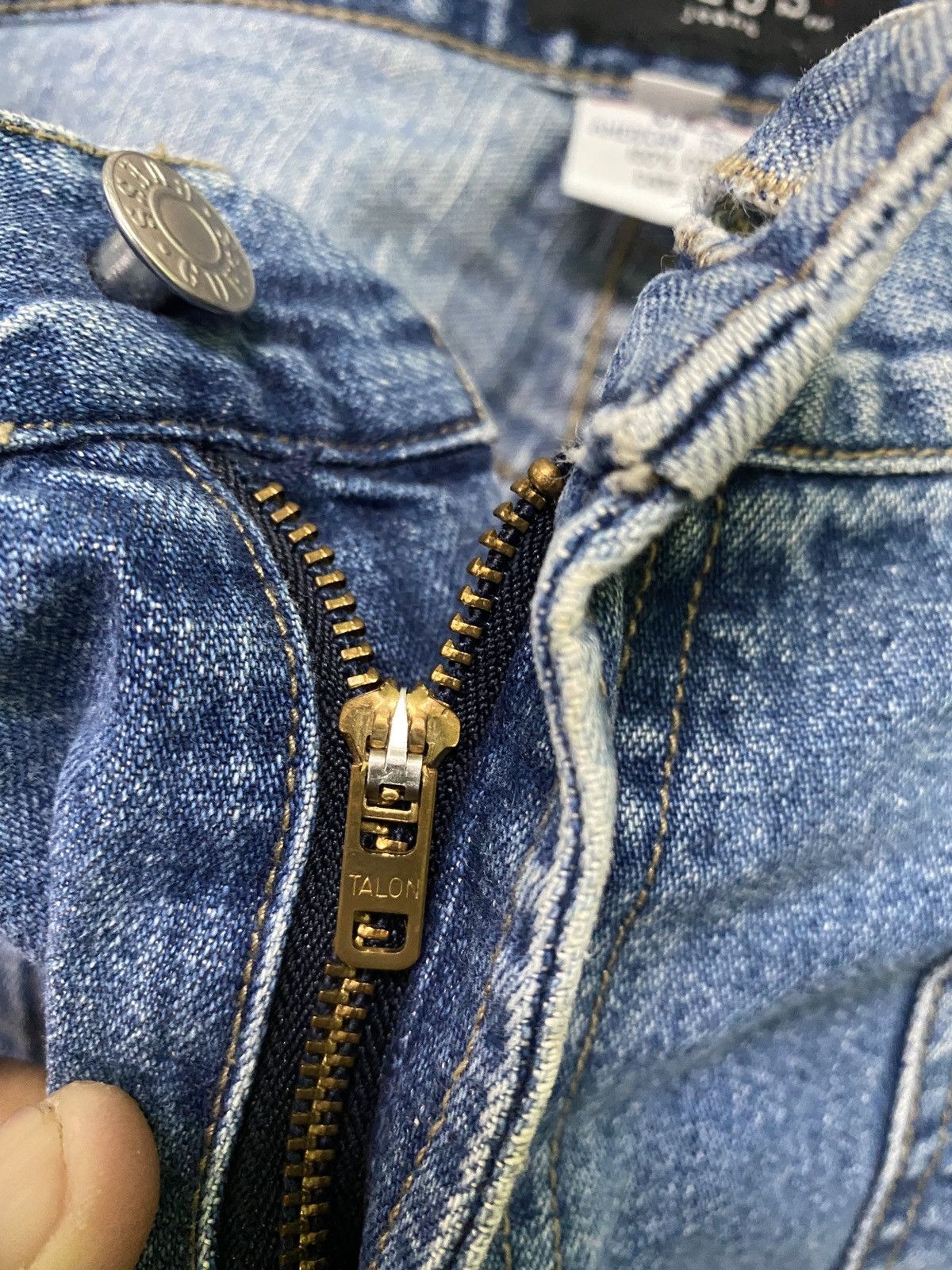 Guess × Vintage Vintage GUESS Talon Zipper Workwear Carpenter Flared Jeans Size US 27 - 18 Thumbnail