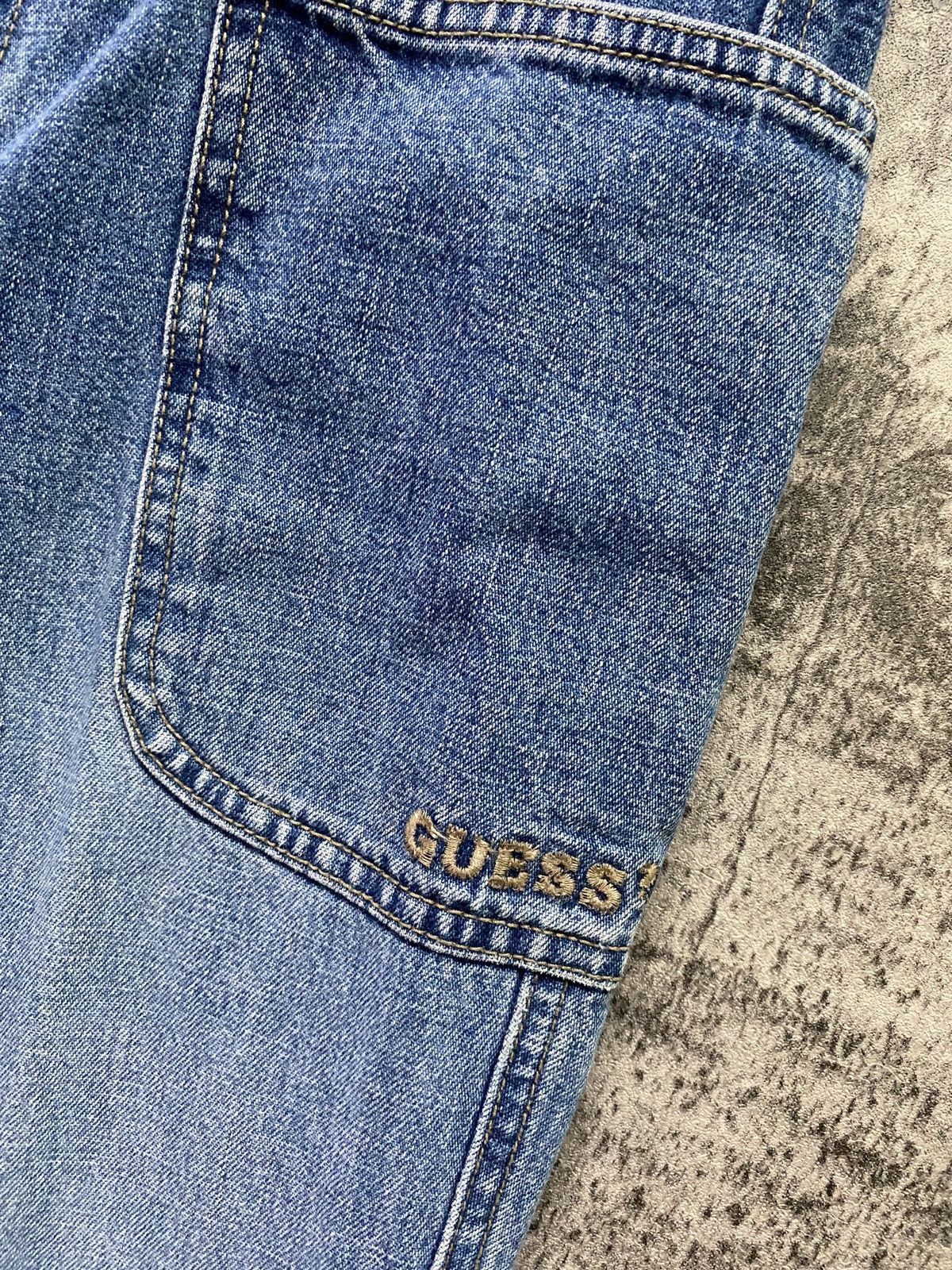 Guess × Vintage Vintage GUESS Talon Zipper Workwear Carpenter Flared Jeans Size US 27 - 9 Thumbnail