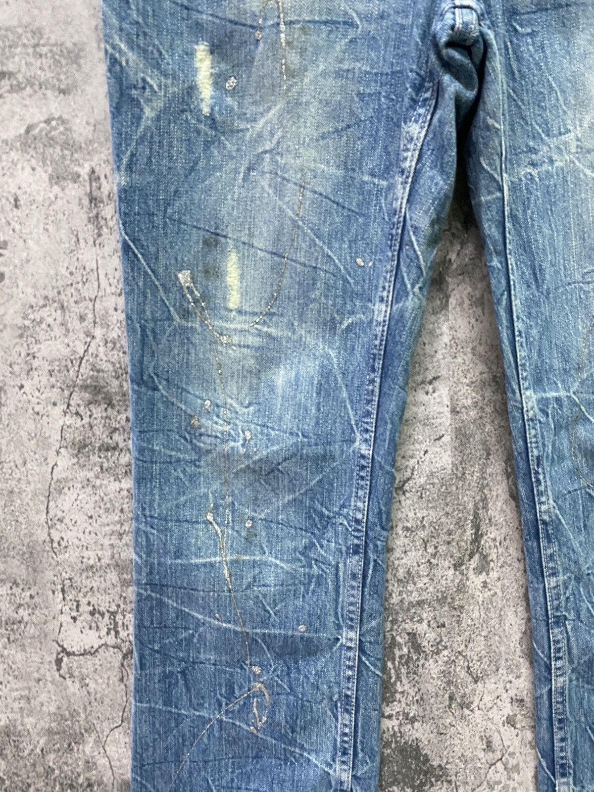 Japanese Brand Flared NYLAUS CLOTHING Acid Wash Glitter Splash Jeans Size US 31 - 8 Thumbnail