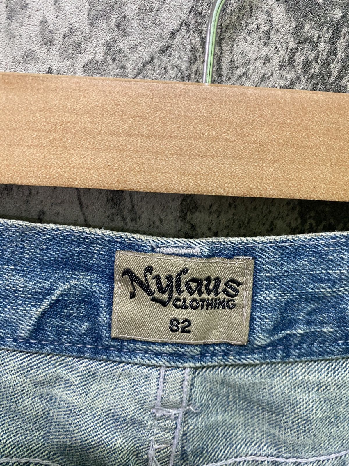 Japanese Brand Flared NYLAUS CLOTHING Acid Wash Glitter Splash Jeans Size US 31 - 20 Thumbnail