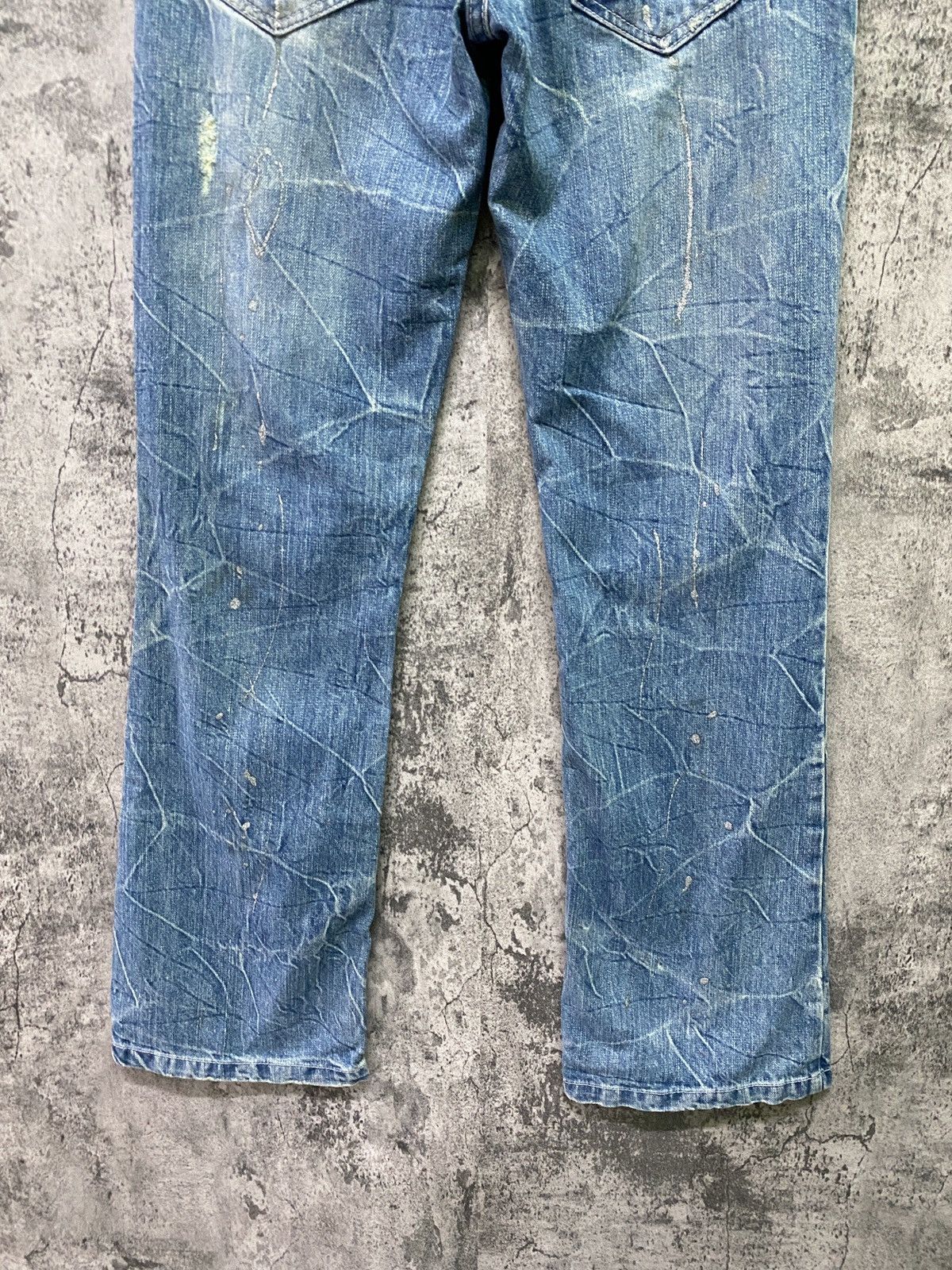 Japanese Brand Flared NYLAUS CLOTHING Acid Wash Glitter Splash Jeans Size US 31 - 17 Thumbnail