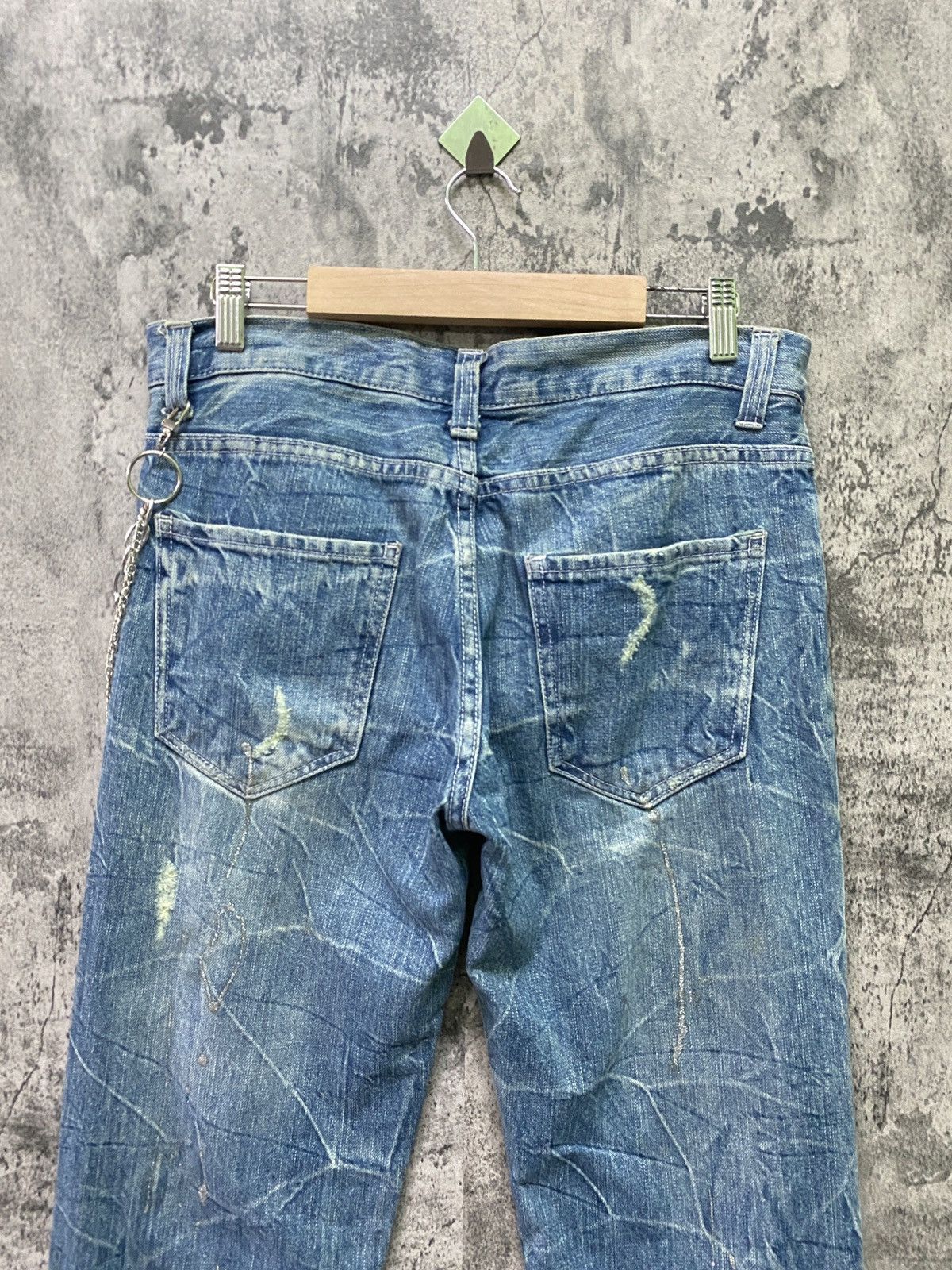 Japanese Brand Flared NYLAUS CLOTHING Acid Wash Glitter Splash Jeans Size US 31 - 12 Thumbnail