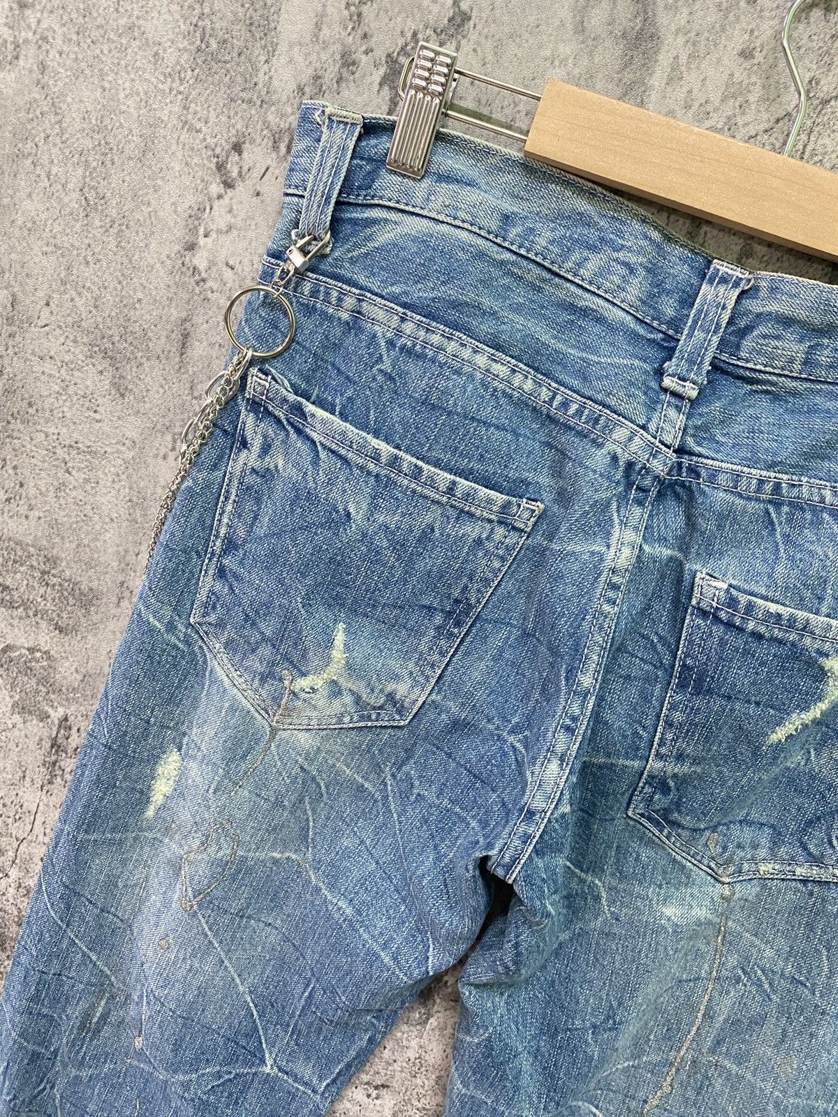 Japanese Brand Flared NYLAUS CLOTHING Acid Wash Glitter Splash Jeans Size US 31 - 19 Thumbnail