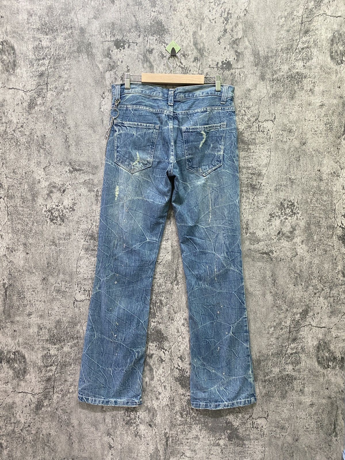 Japanese Brand Flared NYLAUS CLOTHING Acid Wash Glitter Splash Jeans Size US 31 - 2 Thumbnail