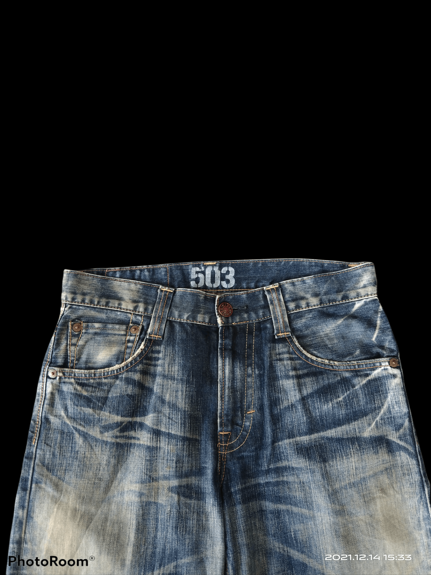 Edwin DiSTRESSED MADE IN JAPAN EDWIN BLUE TRIP DENIM PANTS Size US 33 - 3 Thumbnail