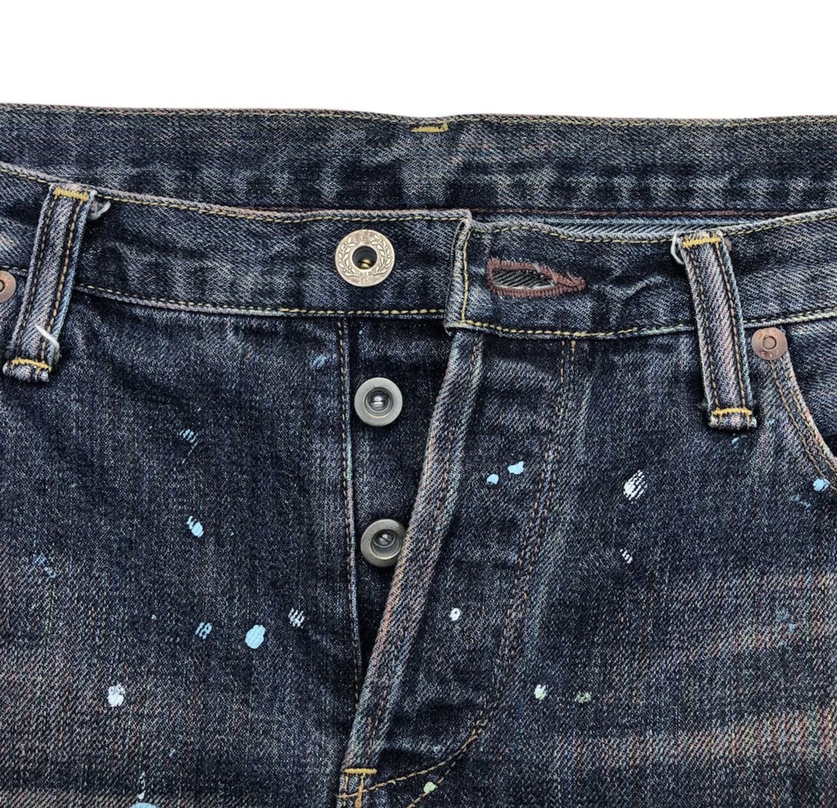 Paul Smith Red Ear Paul Smith RED EAR Paint Splatter Selvedge Denim Jeans Size US 35 - 6 Thumbnail