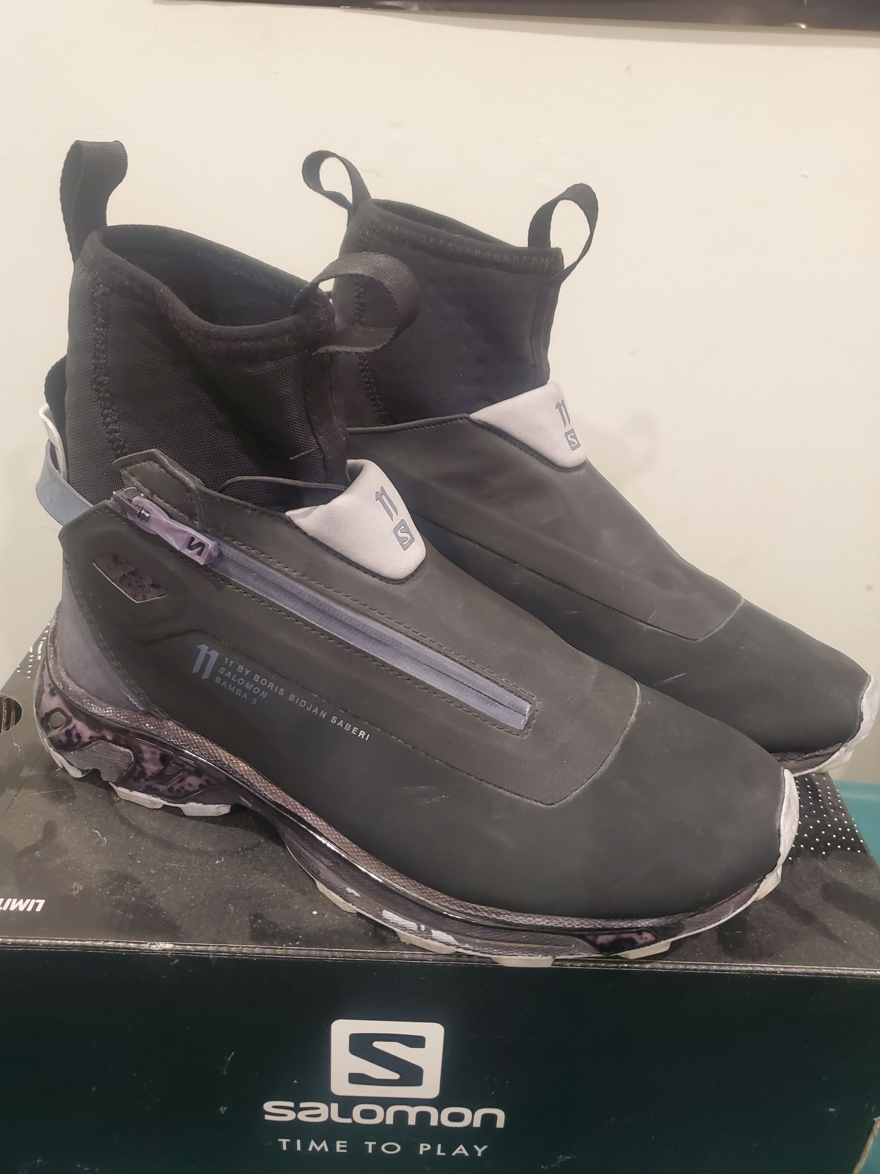 image of 11 By Boris Bidjan Saberi x Boris Bidjan Saberi Bamba 3 Black Dye Shoes, Men's (Size 9)