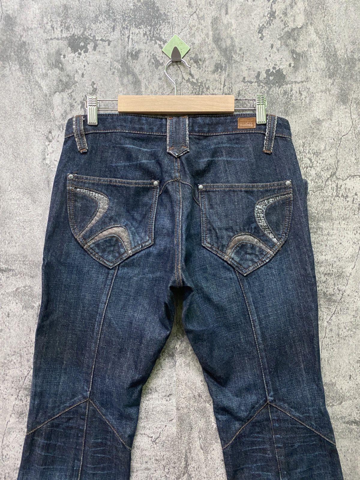 If Six Was Nine × Japanese Brand × Nicole Club Flare Nicole Club For Men Reconstructed Low Rise Snake Denim Size US 30 / EU 46 - 10 Thumbnail