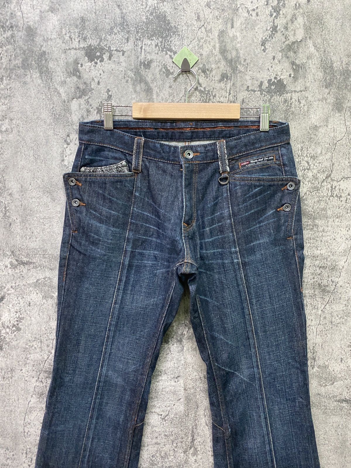 If Six Was Nine × Japanese Brand × Nicole Club Flare Nicole Club For Men Reconstructed Low Rise Snake Denim Size US 30 / EU 46 - 3 Thumbnail