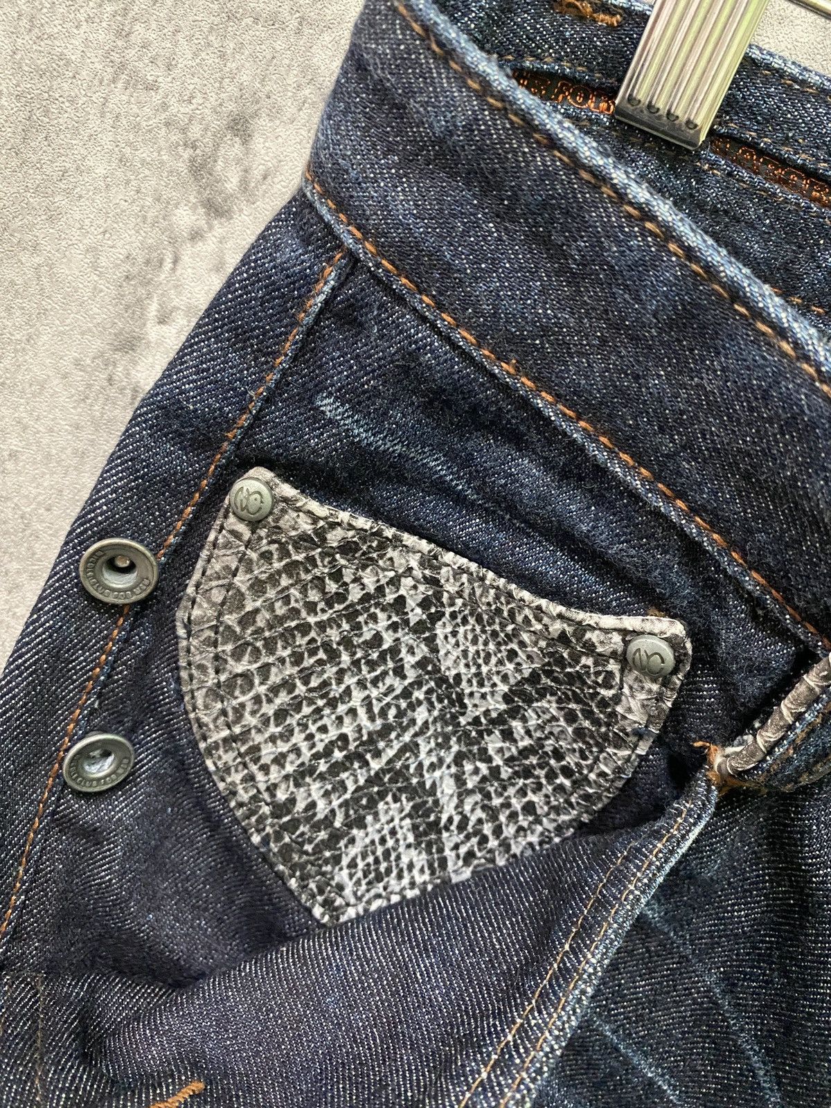If Six Was Nine × Japanese Brand × Nicole Club Flare Nicole Club For Men Reconstructed Low Rise Snake Denim Size US 30 / EU 46 - 9 Thumbnail