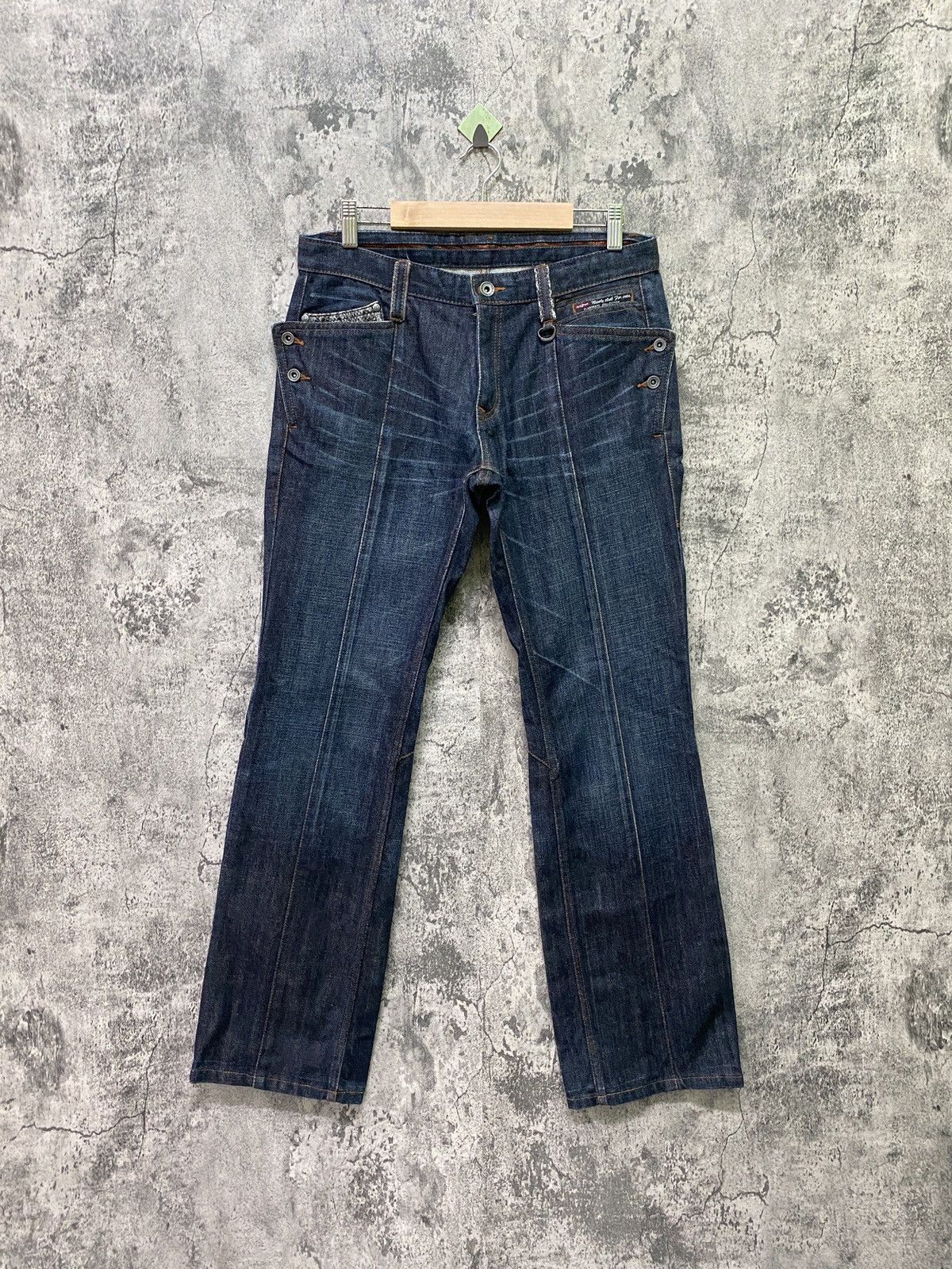 If Six Was Nine × Japanese Brand × Nicole Club Flare Nicole Club For Men Reconstructed Low Rise Snake Denim Size US 30 / EU 46 - 2 Thumbnail
