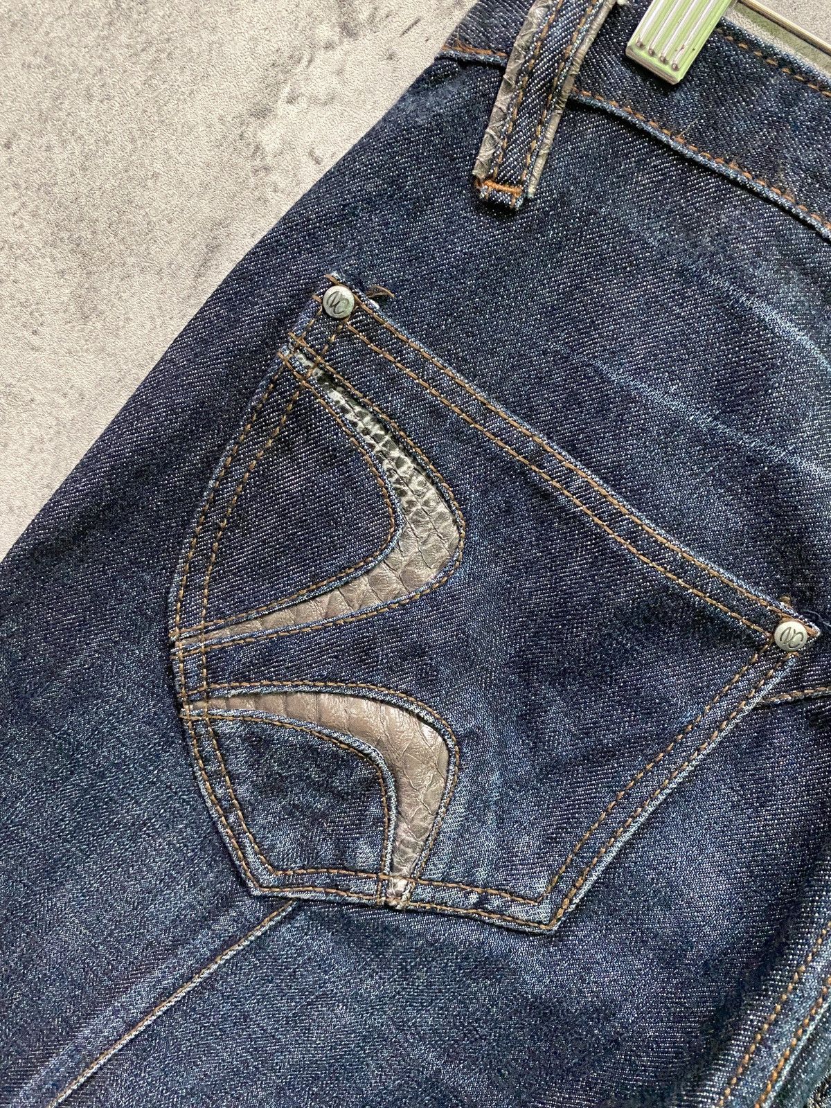 If Six Was Nine × Japanese Brand × Nicole Club Flare Nicole Club For Men Reconstructed Low Rise Snake Denim Size US 30 / EU 46 - 17 Thumbnail