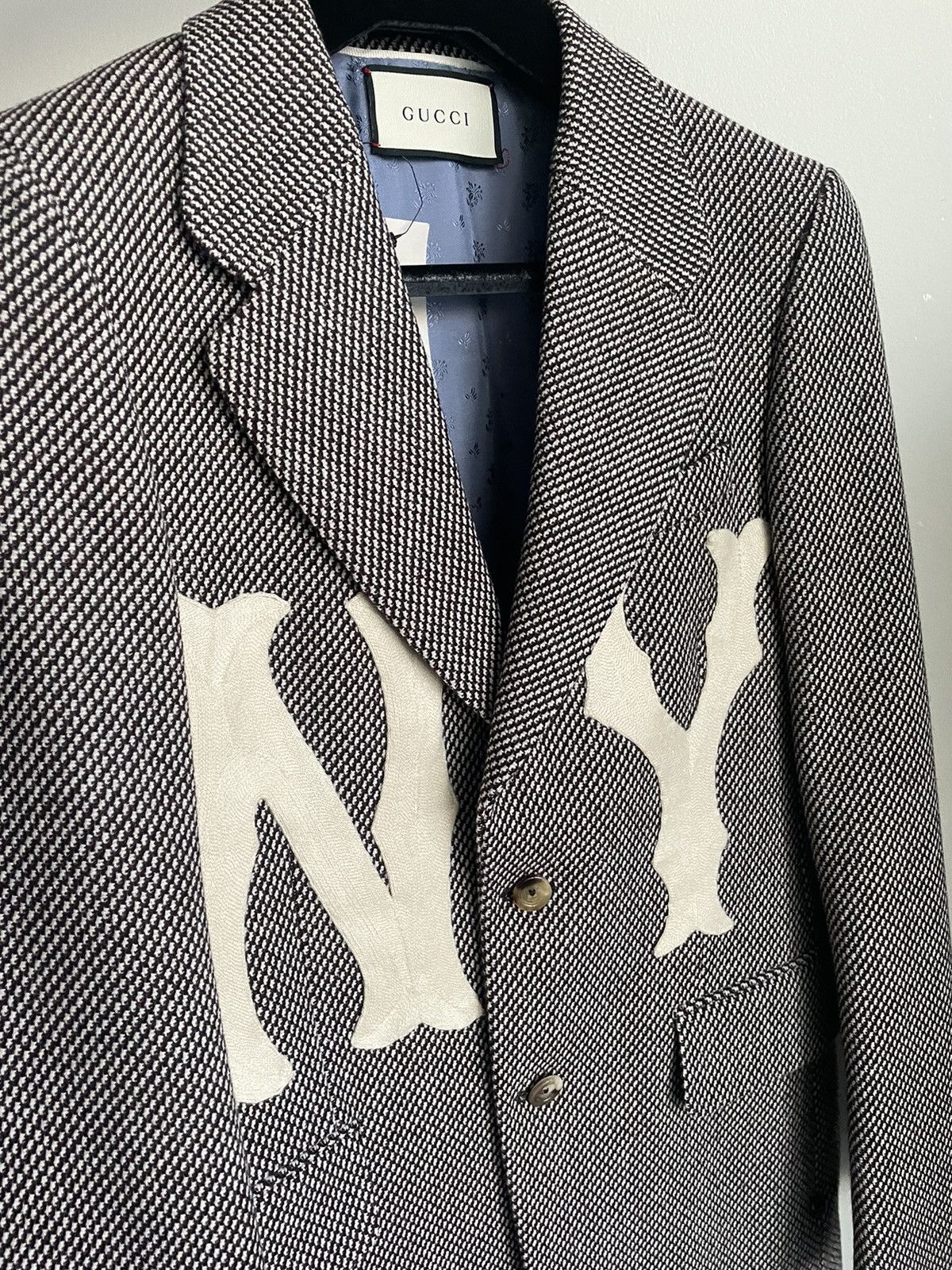 Gucci × New York Yankees $4K NEW Rare Super Runway NY Yankees Limited Edition Blazsr Size 46R - 13 Thumbnail