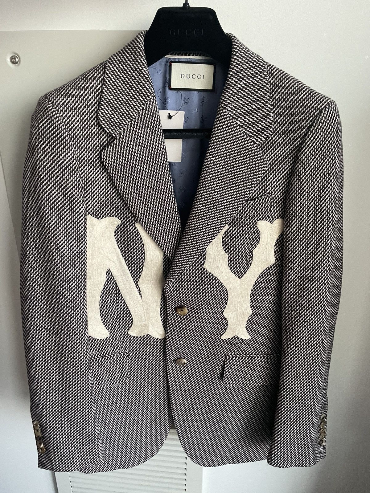 Gucci × New York Yankees $4K NEW Rare Super Runway NY Yankees Limited Edition Blazsr Size 46R - 12 Thumbnail
