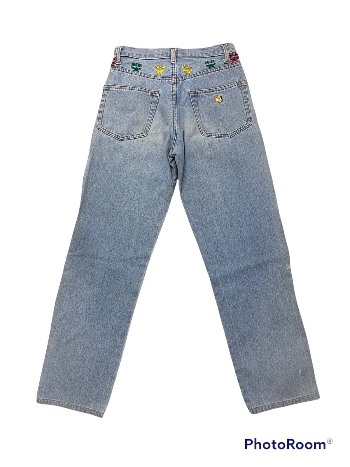 Pre-owned Mcm X Vintage Offervintage Mcm Denim Jeans Distressed In Blue