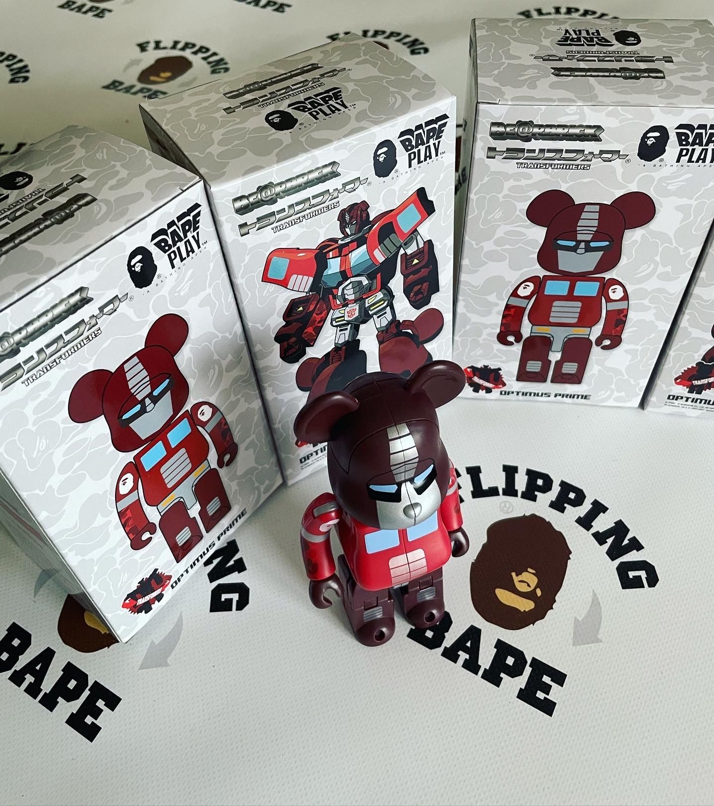 image of Bape X Be@rbrick X Transformers Optimus Prime Red, Men's