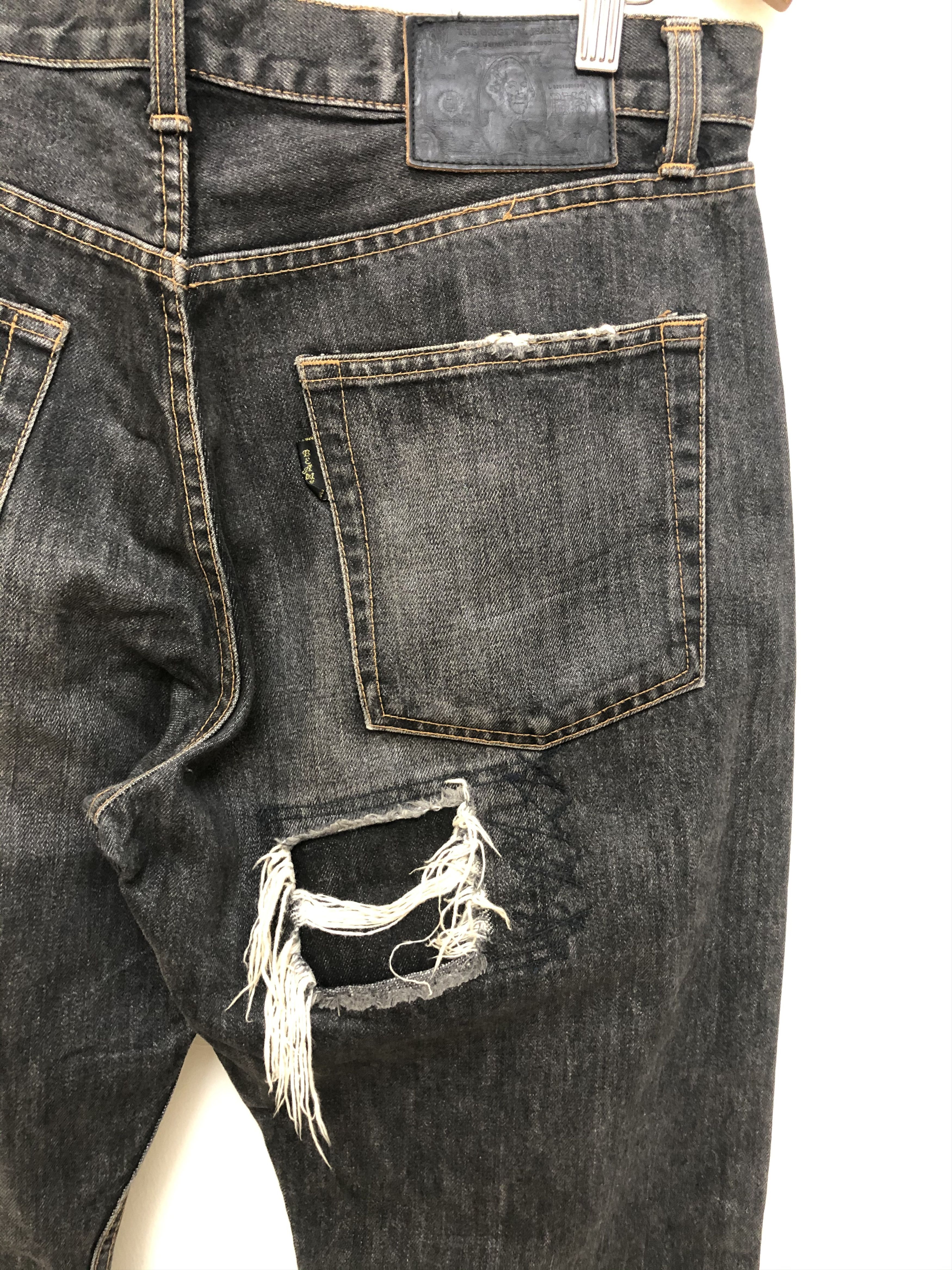 Beams Plus × Japanese Brand Beams Made In Japan Distressed Denim Jeans Black Size US 34 / EU 50 - 8 Thumbnail