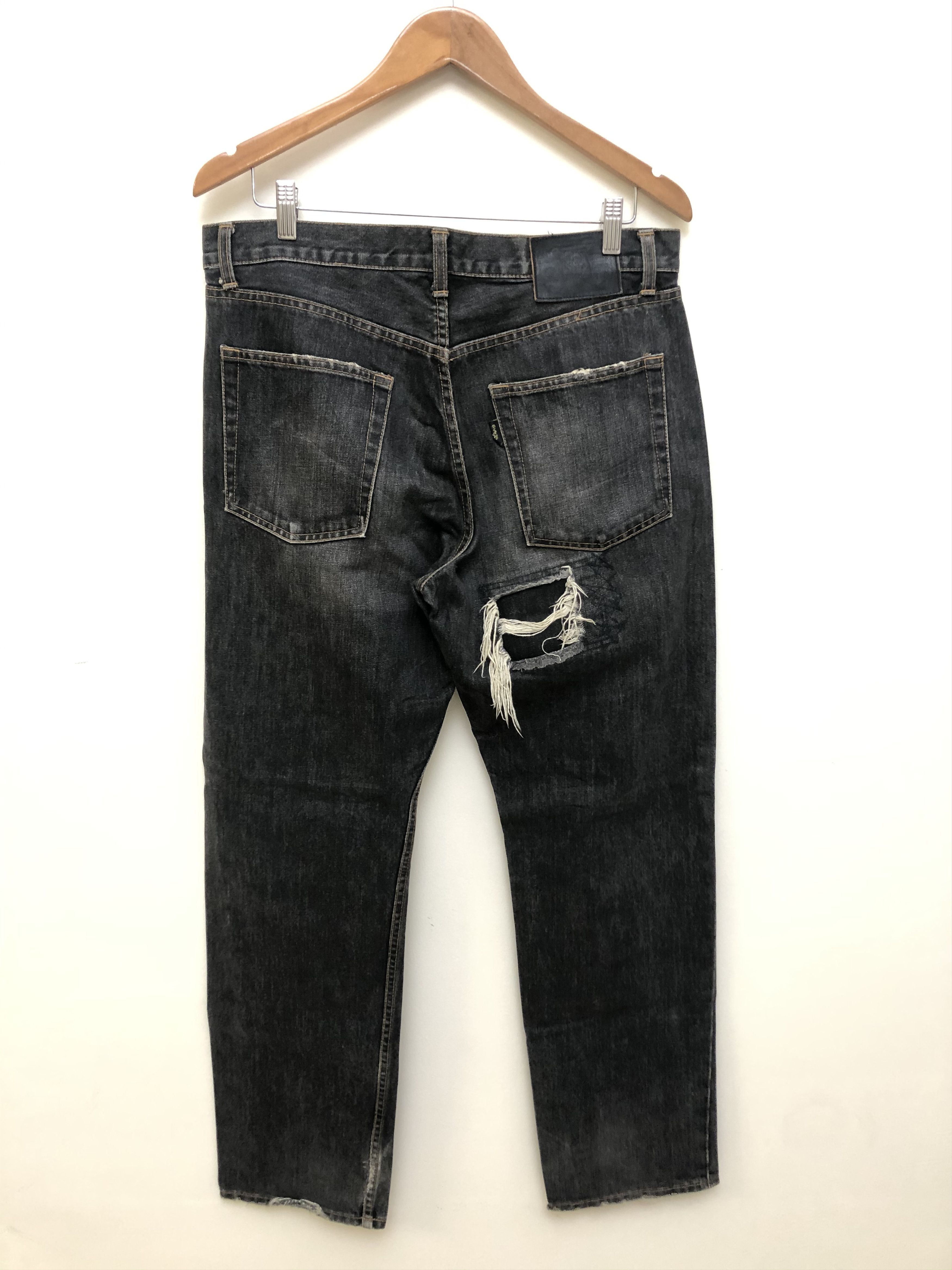 Beams Plus × Japanese Brand Beams Made In Japan Distressed Denim Jeans Black Size US 34 / EU 50 - 6 Thumbnail