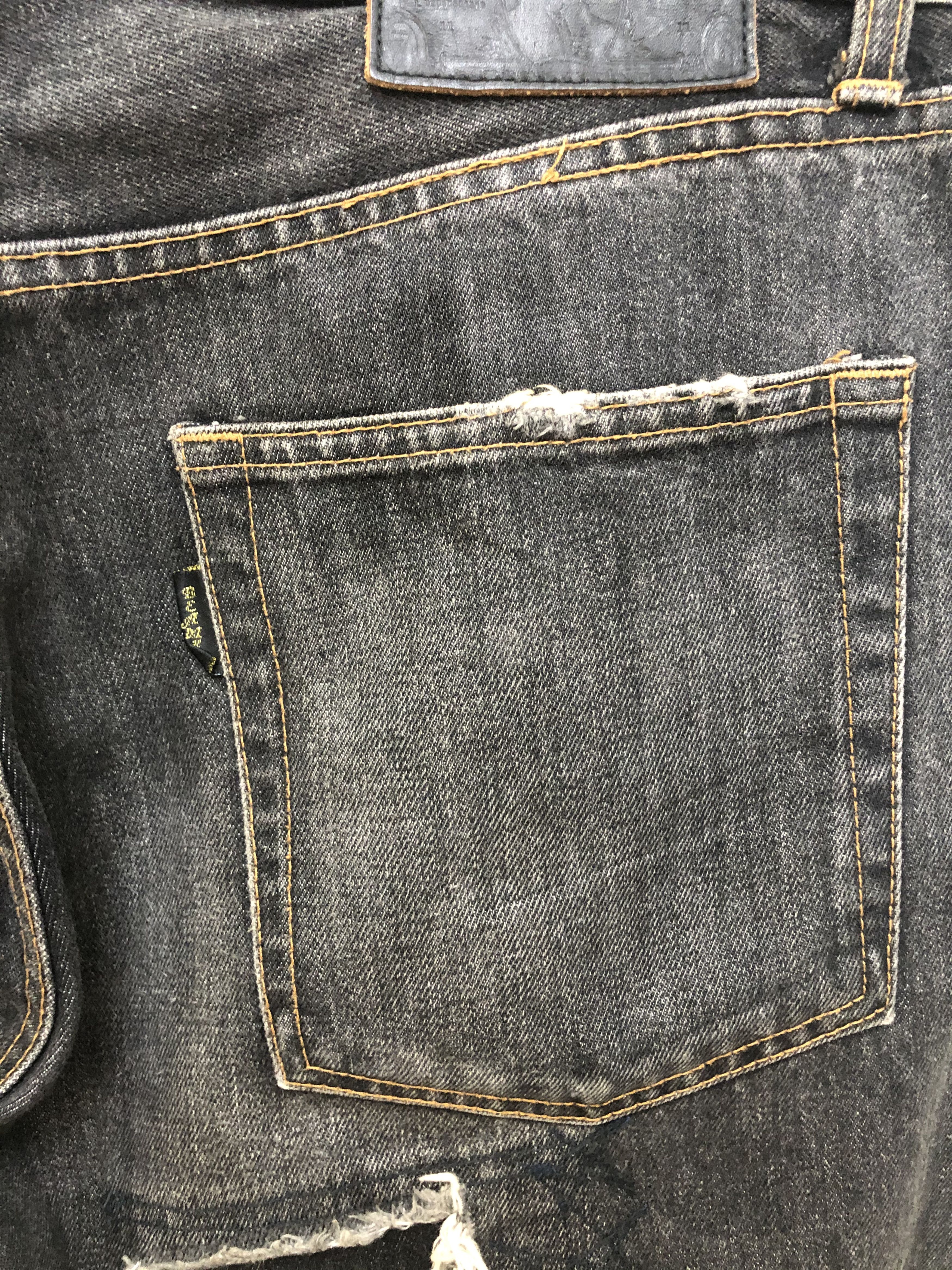 Beams Plus × Japanese Brand Beams Made In Japan Distressed Denim Jeans Black Size US 34 / EU 50 - 10 Thumbnail