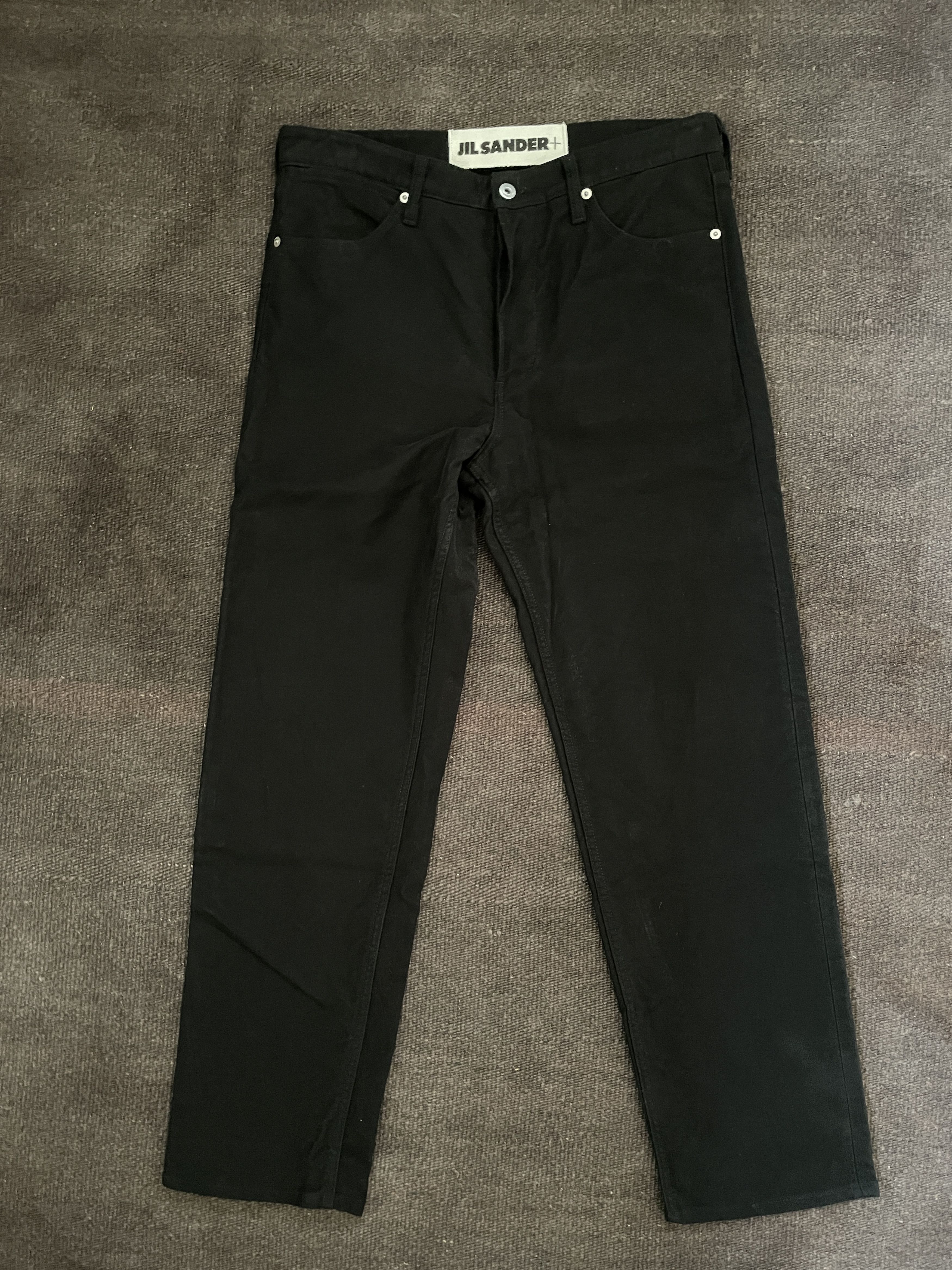 image of Jil Sander Jilsander+ Brushed Cotton Denim - Straight Cut in Black, Men's (Size 34)
