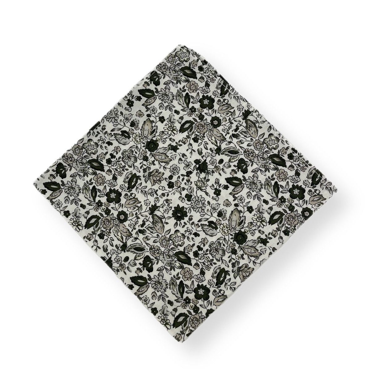 Other Men’s Forest Green Knit Necktie & White Floral Pocket Square Size ONE SIZE - 4 Thumbnail