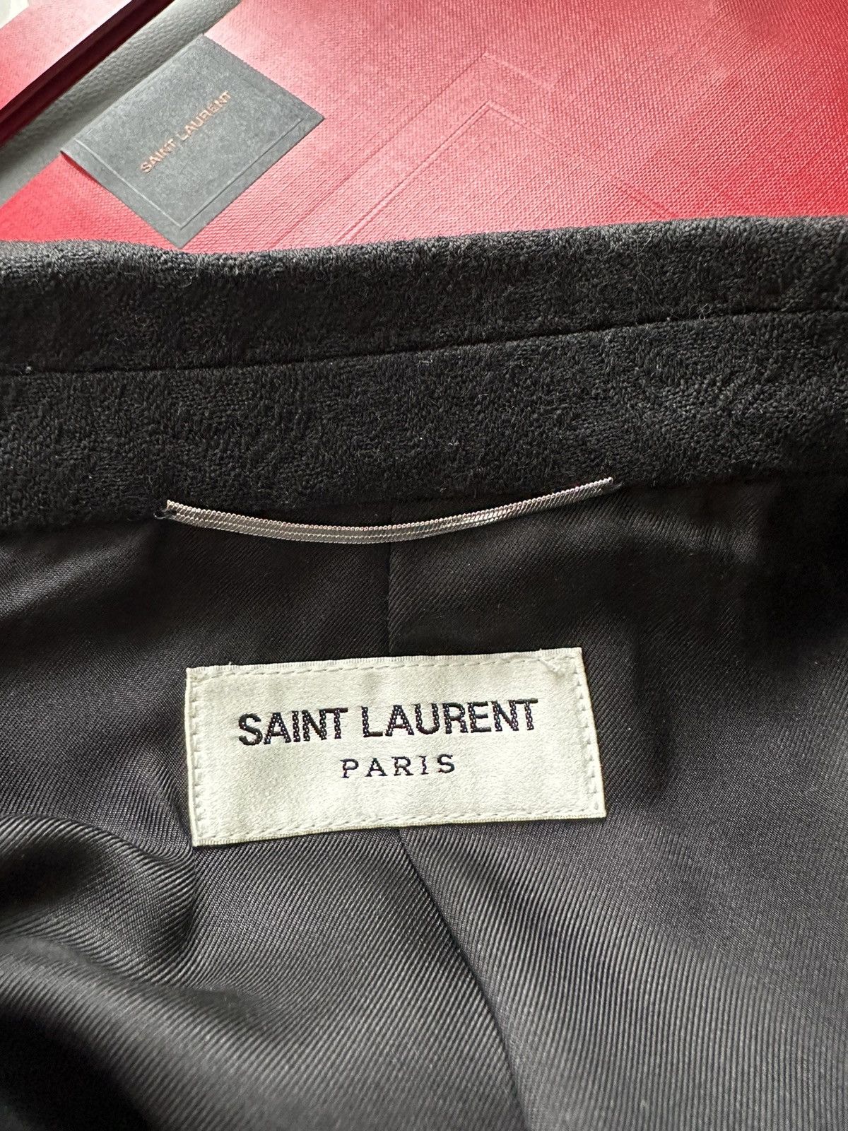 Saint Laurent Paris × Yves Saint Laurent $3,600 SuperRunway Velvet Embroidery Virgin Wool Blazer New Size 50R - 19 Thumbnail