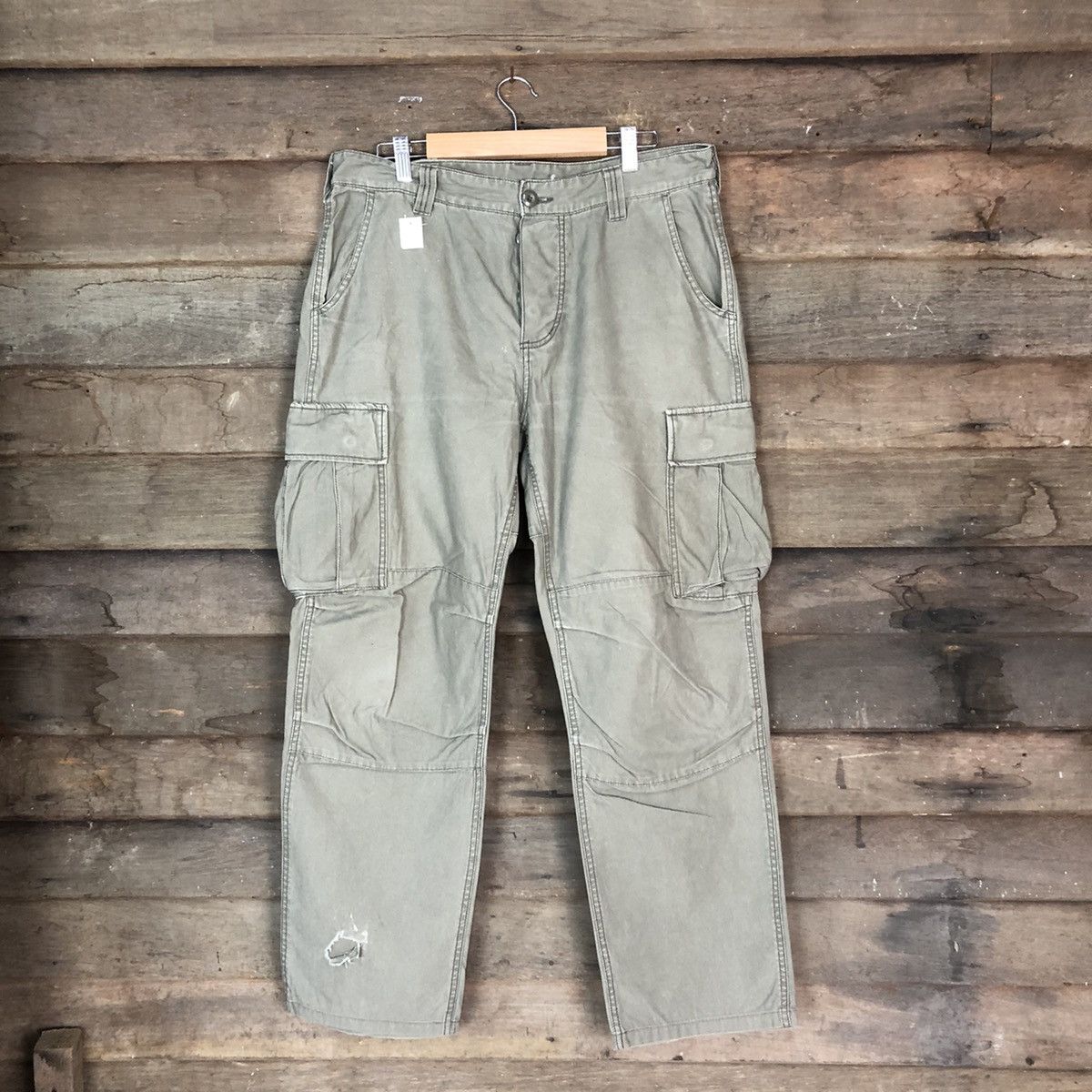 Global Work DLL Global Work Green Olive Cargo Multipocket Pants #1520 Size US 34 / EU 50 - 1 Thumbnail