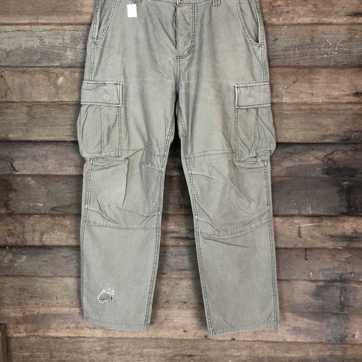 Global Work DLL Global Work Green Olive Cargo Multipocket Pants #1520 Size US 34 / EU 50 - 3 Thumbnail