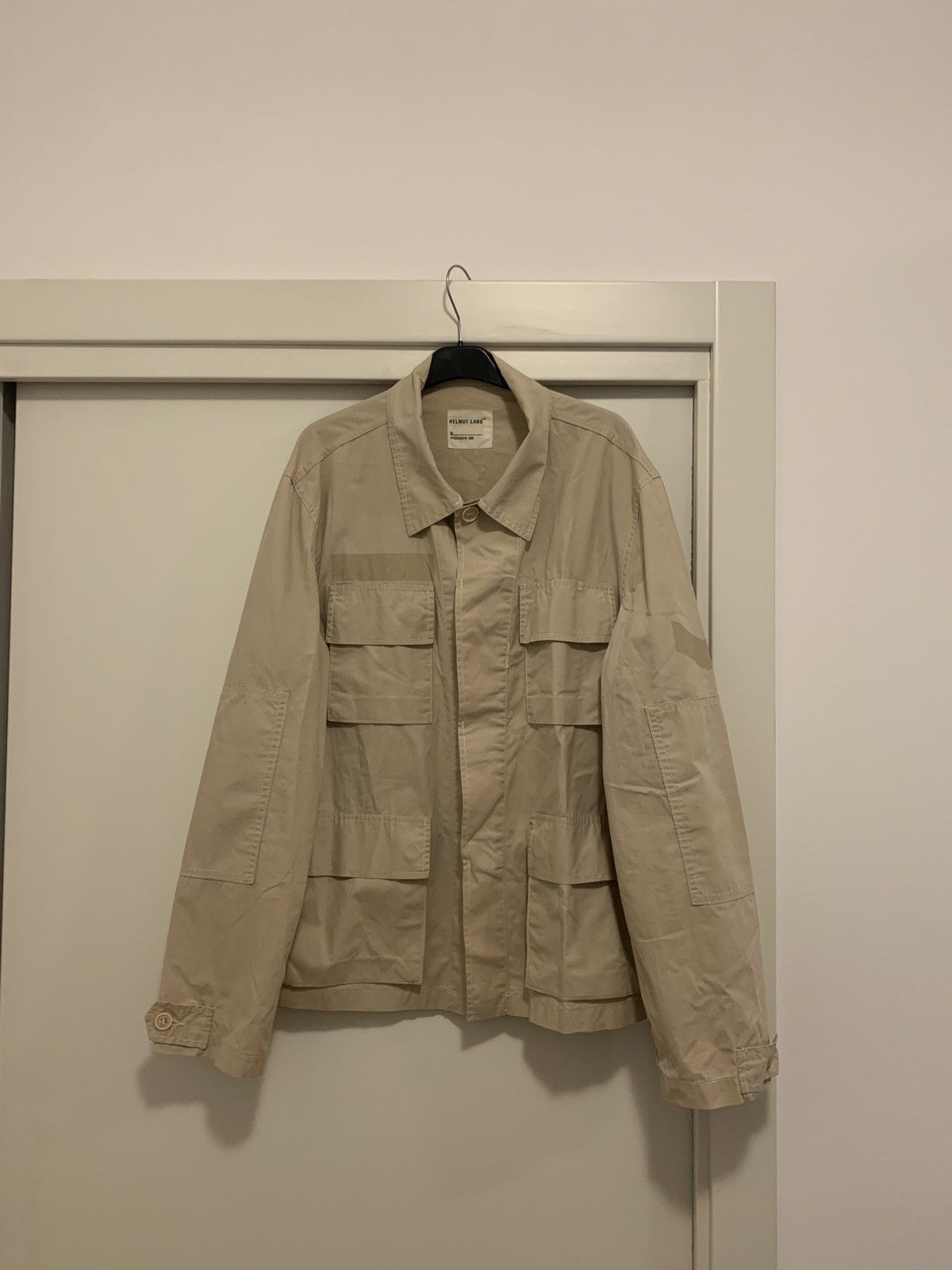 image of Helmut Lang Reflective Stitching 1996 Bdu M65 Light Jacket in Green, Men's (Size Medium)
