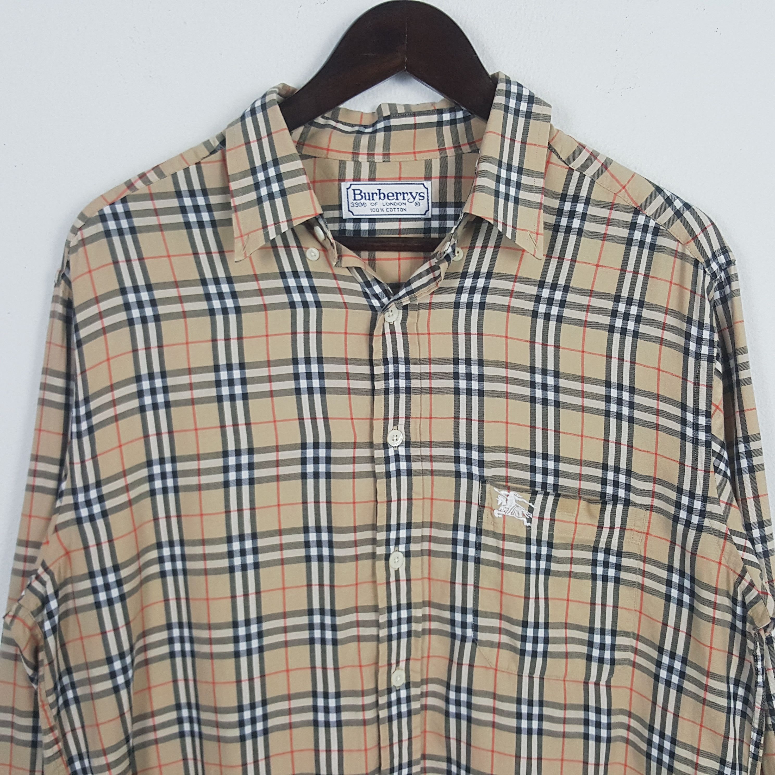 Burberry × Vintage Vintage Burberry Nova Check Button Up Shirt Size US M / EU 48-50 / 2 - 2 Thumbnail