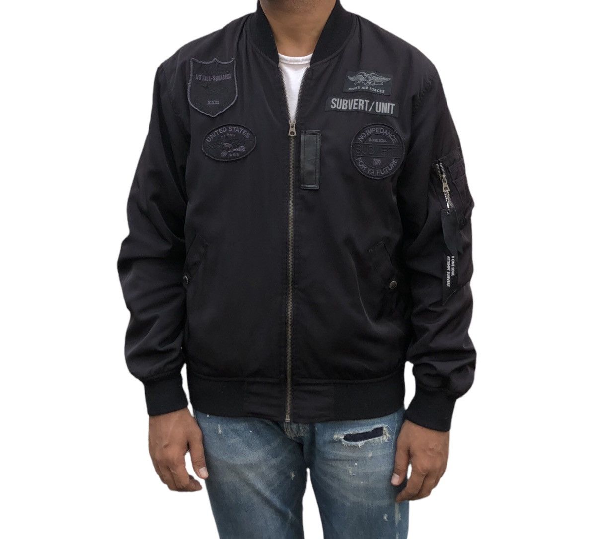 Japanese Brand 🔥B ONE SOUL Patch Bomber Jacket Size US L / EU 52-54 / 3 - 1 Thumbnail