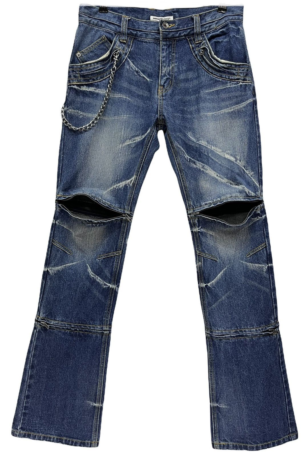 semanticdesign 🔥SEMANTIC 3-Way Length Punk Whisker Minimalist Flare Denim Size US 31 - 11 Thumbnail