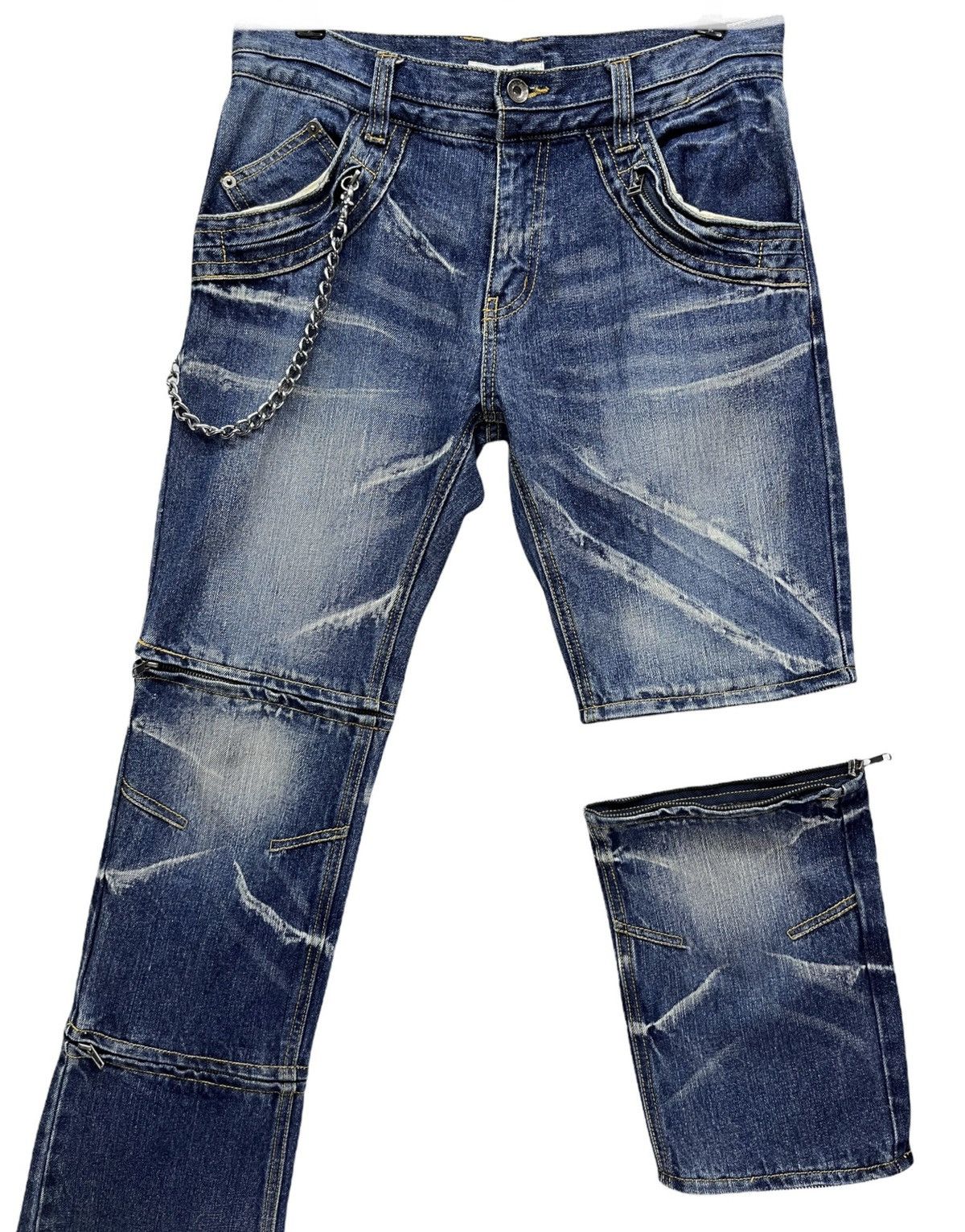 semanticdesign 🔥SEMANTIC 3-Way Length Punk Whisker Minimalist Flare Denim Size US 31 - 3 Thumbnail